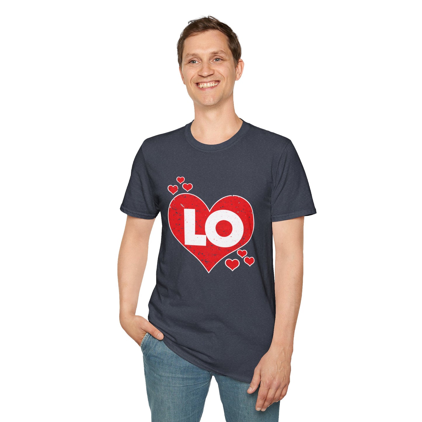 Love Heart T‑Shirt — Red Heart “LO” Graphic Tee for Valentine’s & Couples