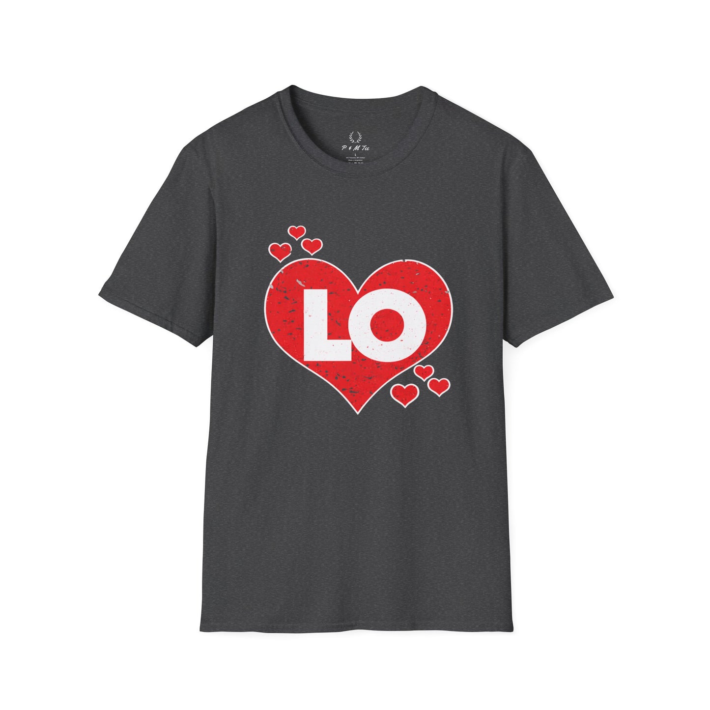 Love Heart T‑Shirt — Red Heart “LO” Graphic Tee for Valentine’s & Couples