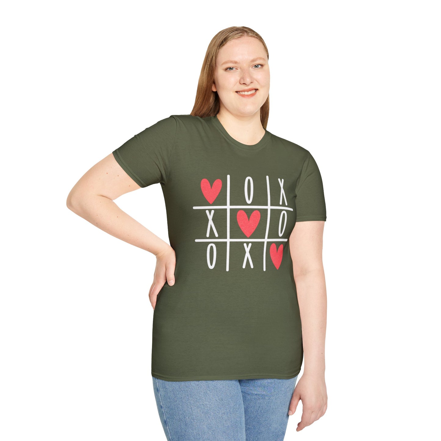 Tic Tac Toe Hearts T-Shirt — Cute Valentine XOXO Game Tee