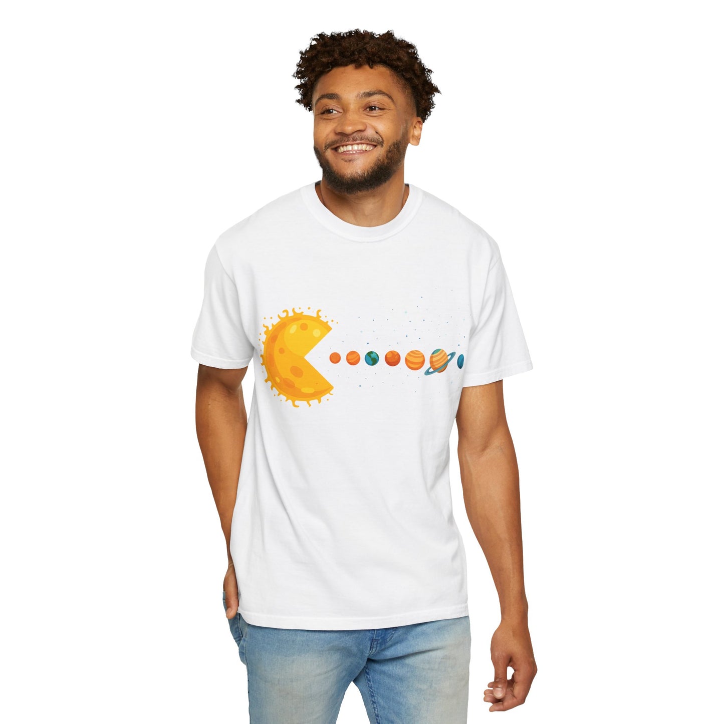 Solar Pac-Man T-Shirt – Funny Space & Planet Graphic Tee