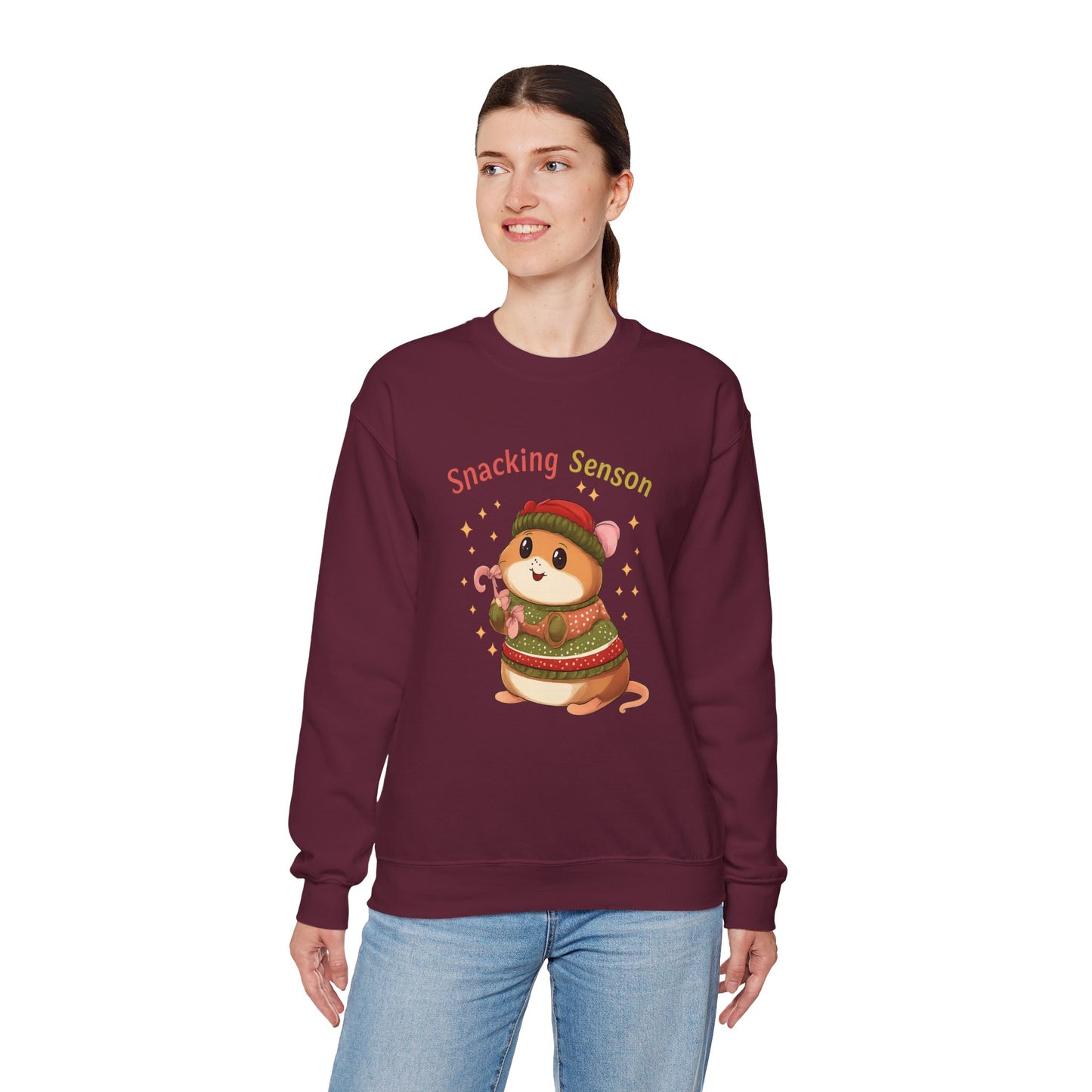 Snacking Season Hamster Christmas Sweatshirt Cute Holiday
