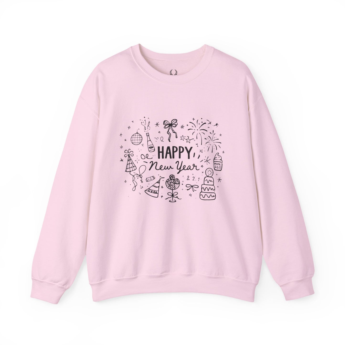Happy New Year Sweatshirt | Minimal Doodle Celebration Design