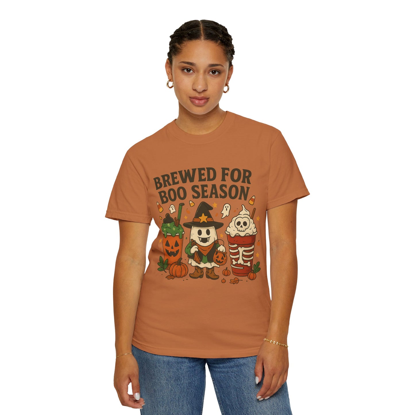 Boo Season Brewed Unisex T-Shirt, Halloween Tee, Fall Festivity Apparel, Spooky Gift, Fun Shirt