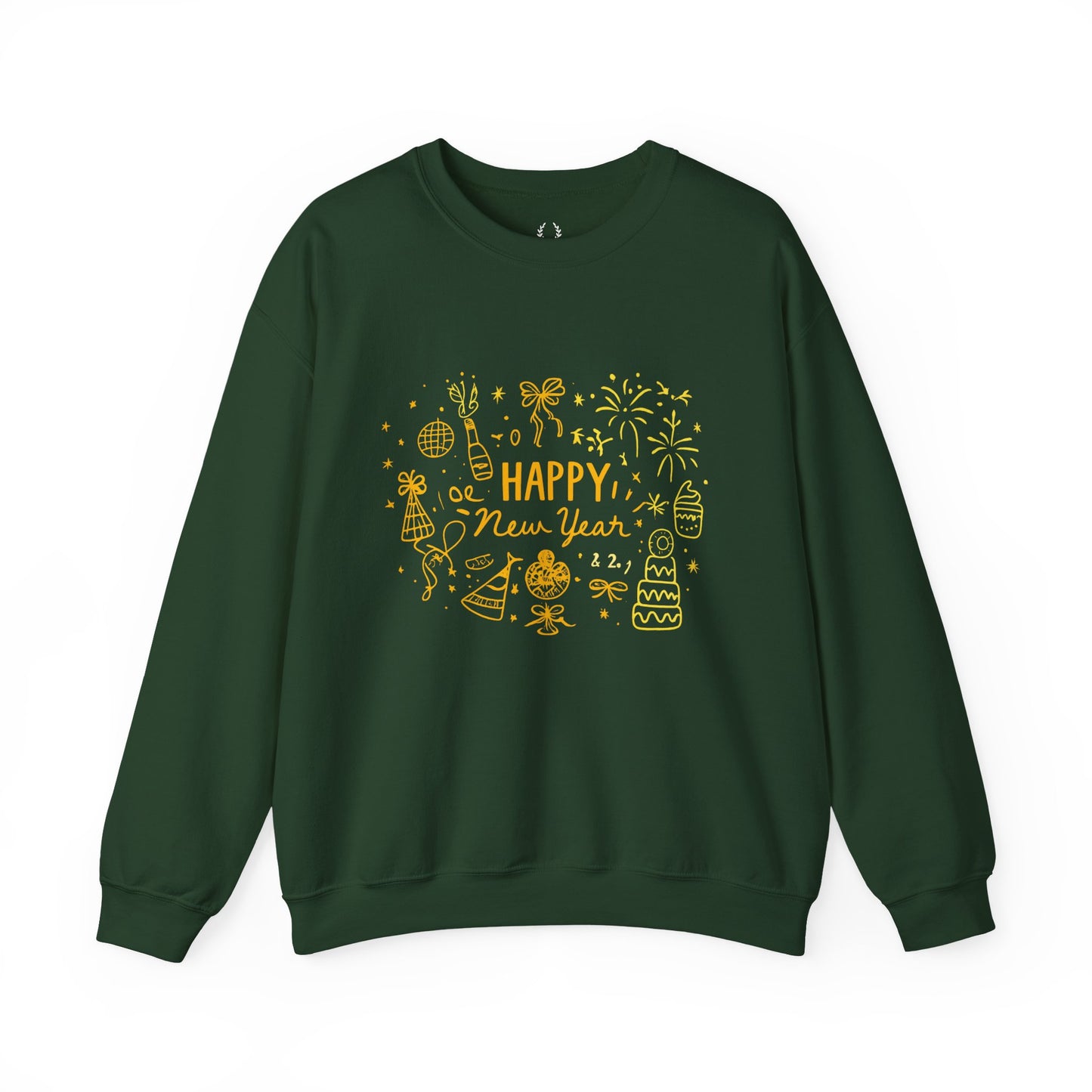 Happy New Year Sweatshirt | Minimal Doodle Celebration Design