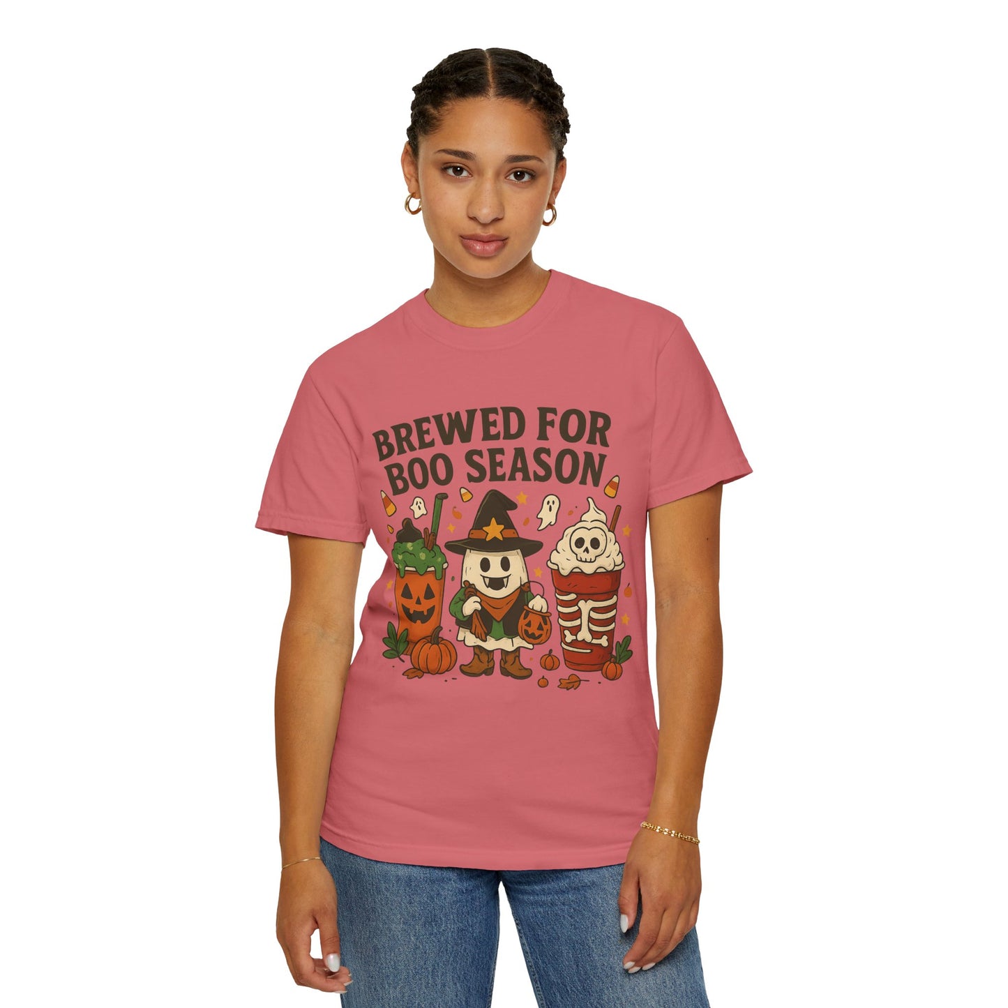 Boo Season Brewed Unisex T-Shirt, Halloween Tee, Fall Festivity Apparel, Spooky Gift, Fun Shirt