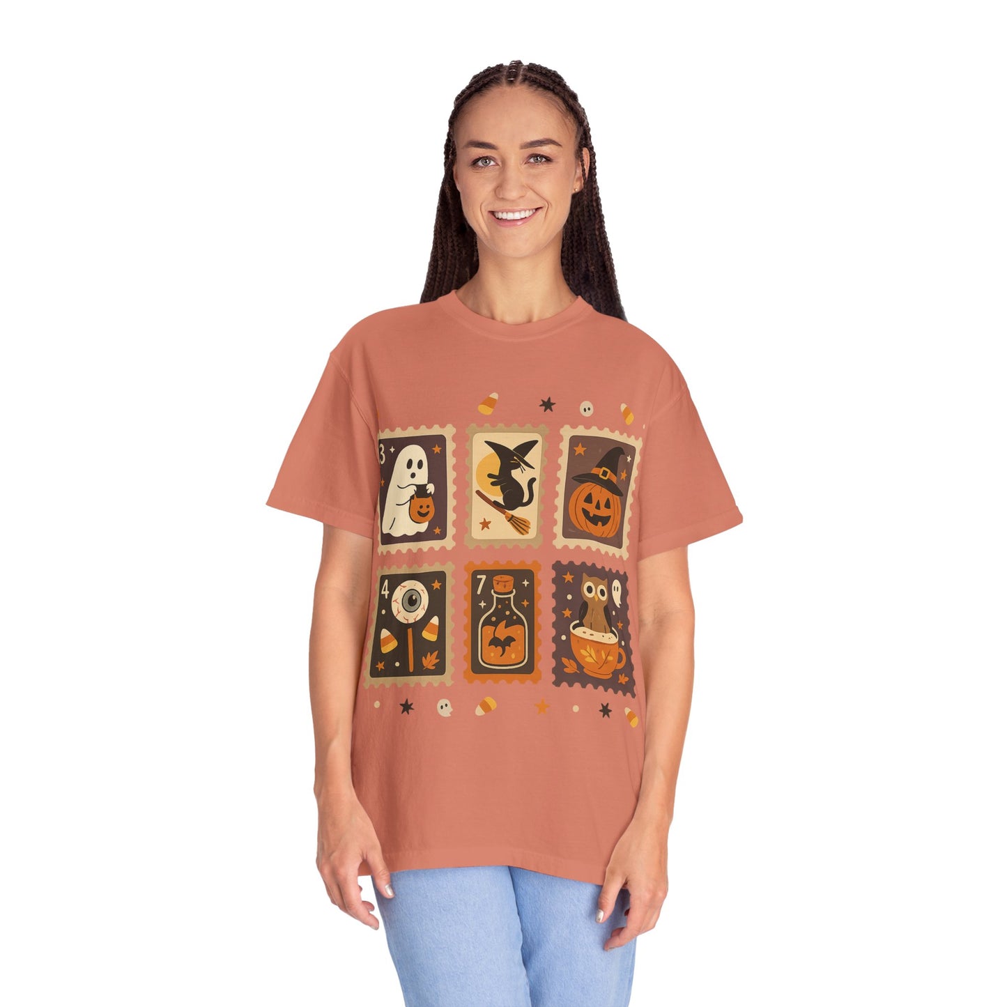 Spooky Ghost & Pumpkin Halloween T-Shirt, Comfort Colors Retro Tee, Fall Outfit Costume Gift, Women's Men's Kids, Pumpkin Season Shirt, Cute