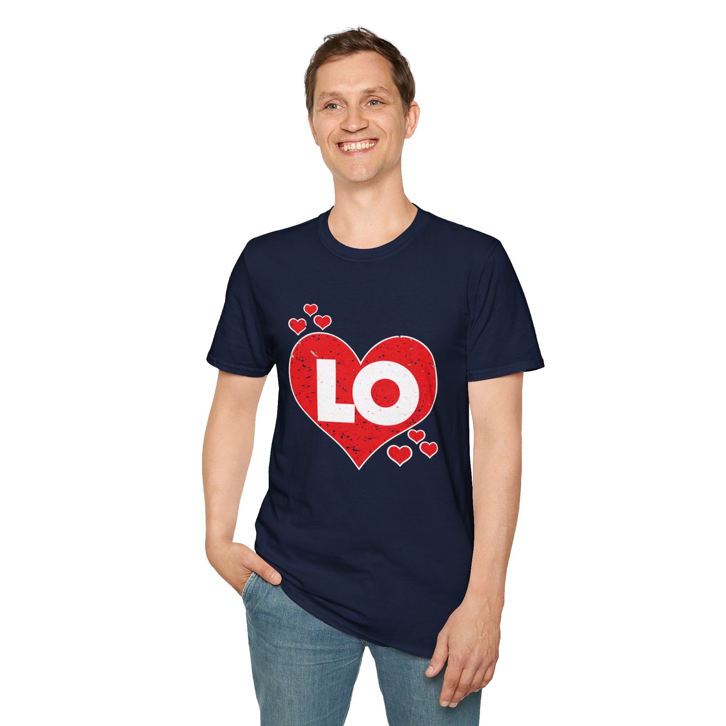 Love Heart T‑Shirt — Red Heart “LO” Graphic Tee for Valentine’s & Couples