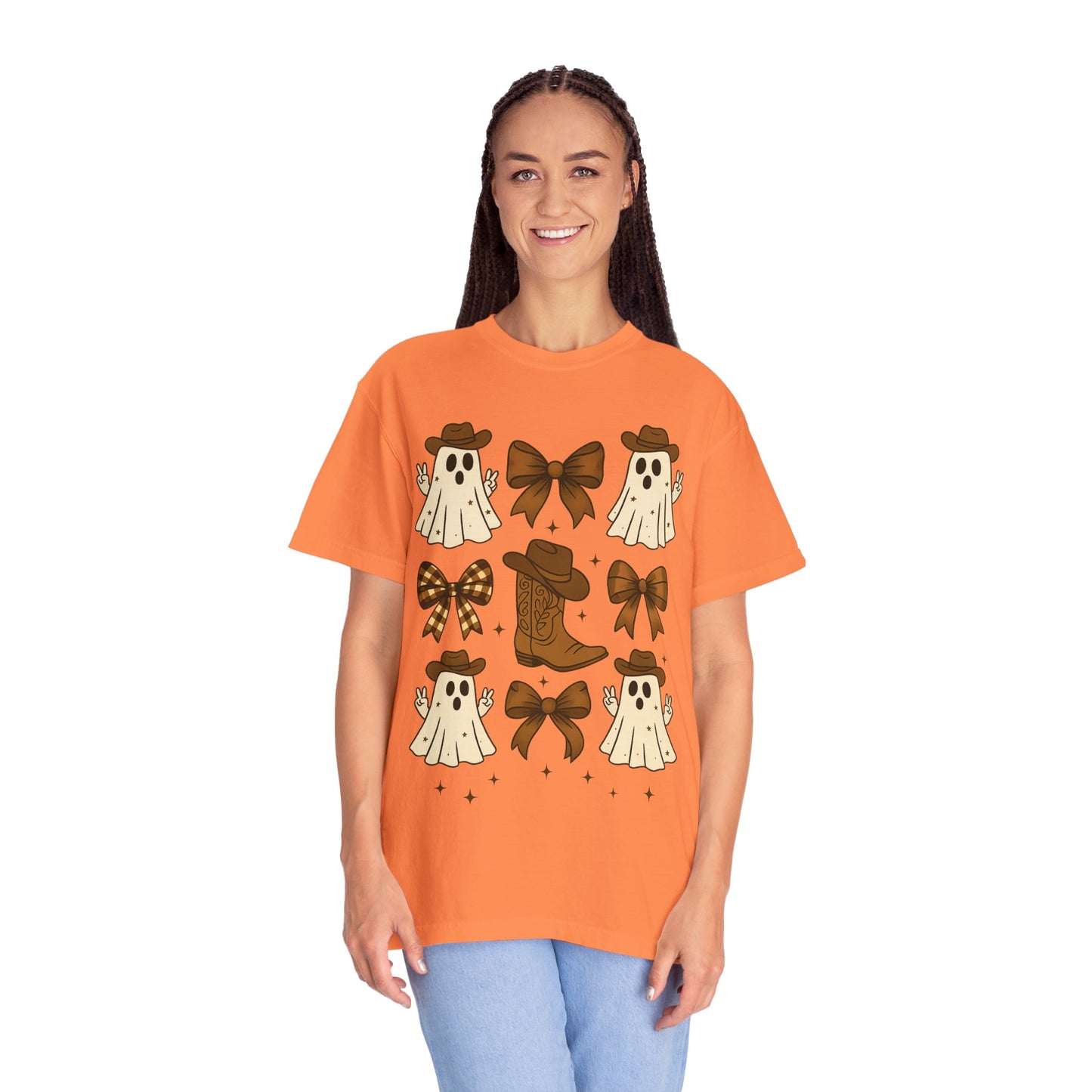 Halloween Coquette Cowboy Ghost T-shirt, Funny Ghost Cowboy Tee, Western Halloween Shirt,Spooky Fall Shirt,Country Girl Gift