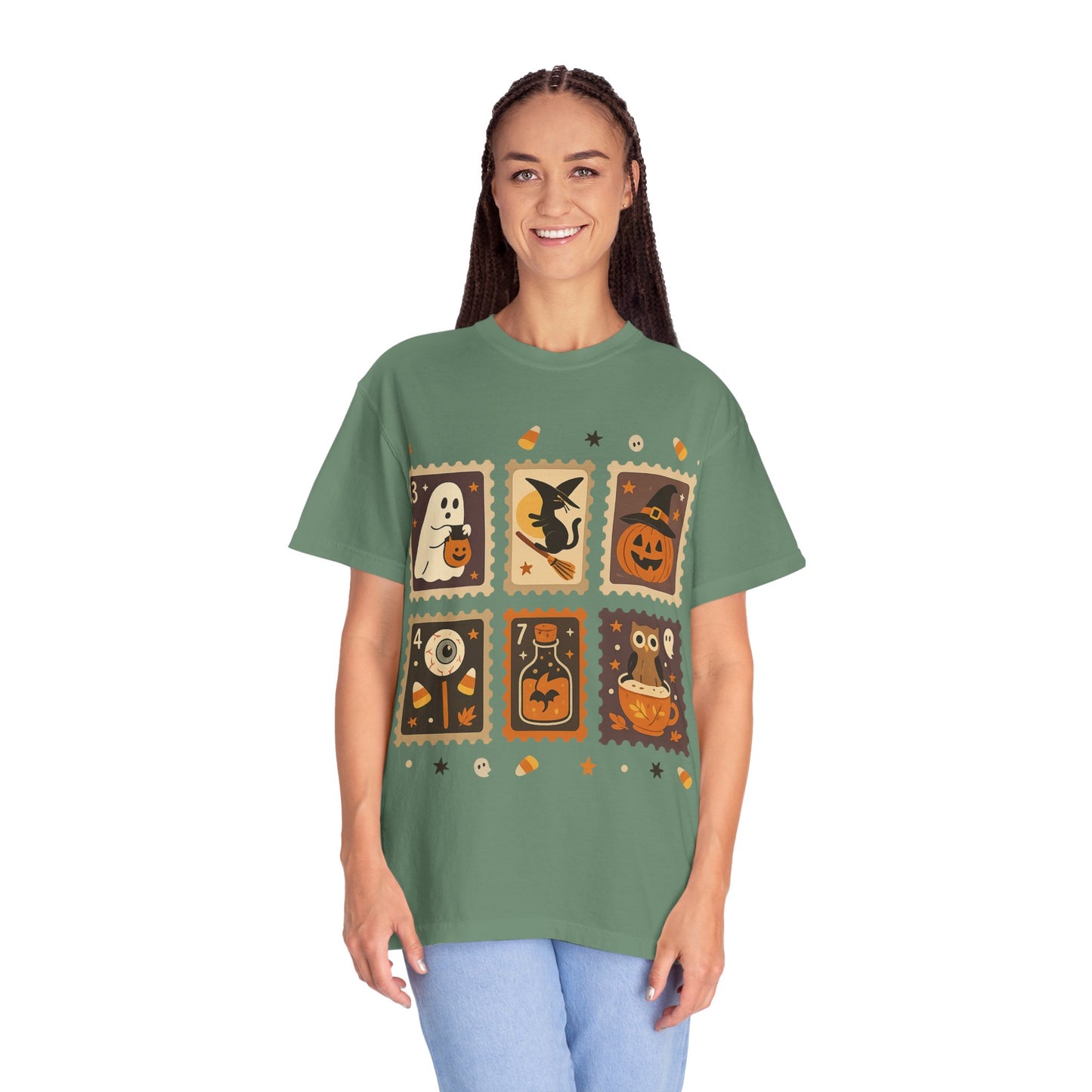 Spooky Ghost & Pumpkin Halloween T-Shirt, Comfort Colors Retro Tee, Fall Outfit Costume Gift, Women's Men's Kids, Pumpkin Season Shirt, Cute