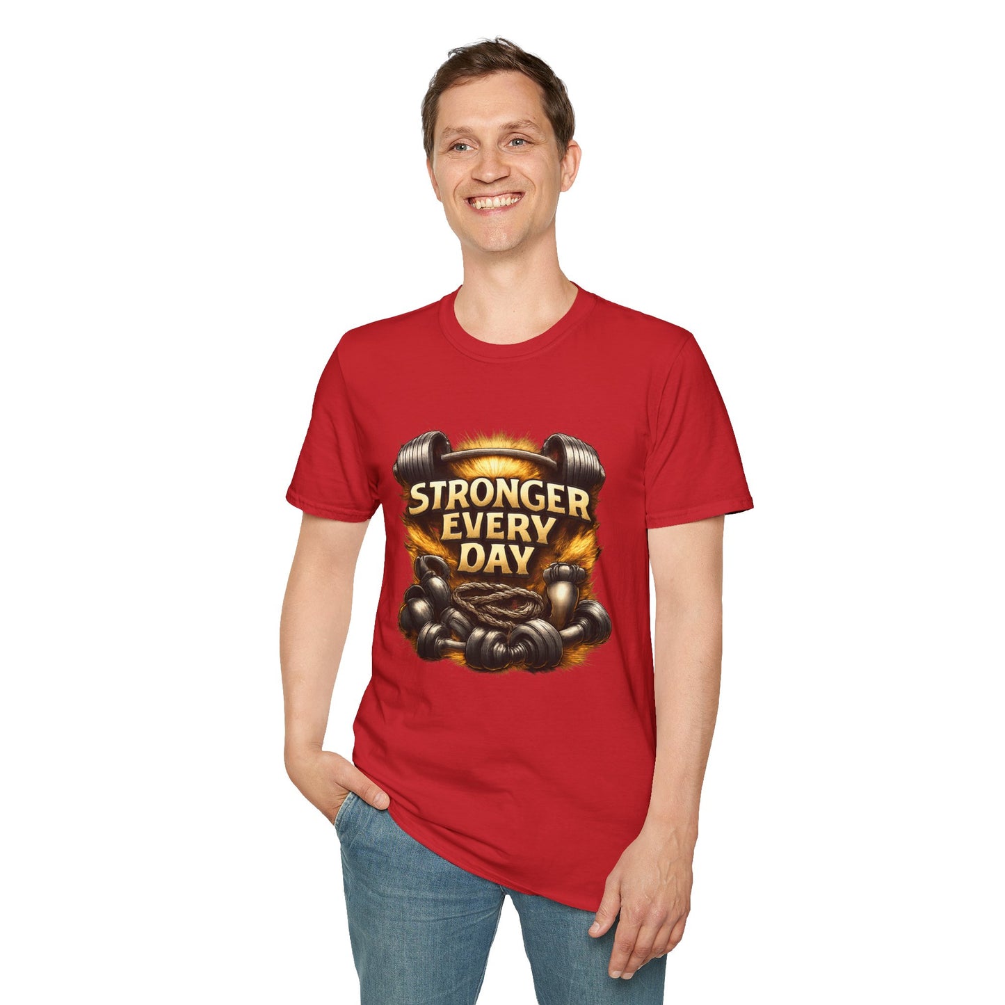 Stronger Every Day Fitness T-Shirt | Motivational Weightlifting Gym Tee