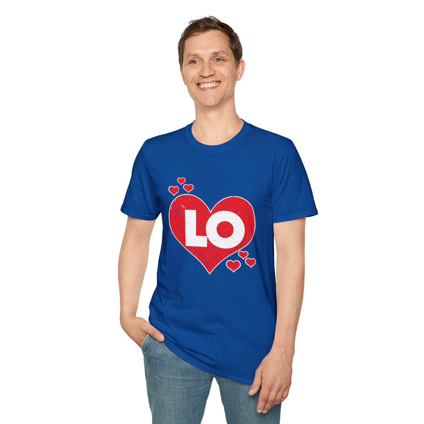 Love Heart T‑Shirt — Red Heart “LO” Graphic Tee for Valentine’s & Couples