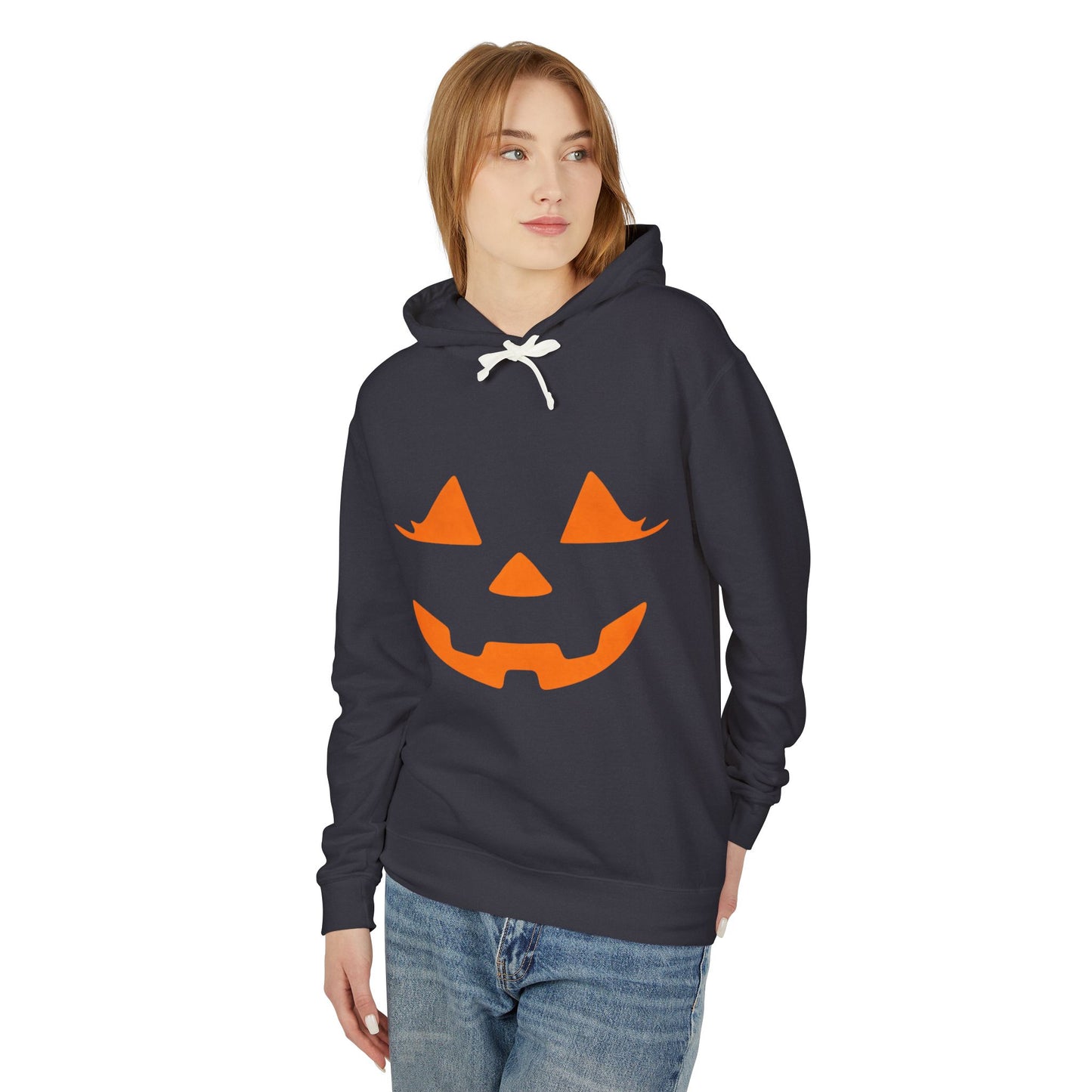 Halloween Pumpkin Hoodie | Lightweight Sweatshirt for Fall | Unisex Hooded Top | Perfect for Halloween Parties | Autumn Celebrations