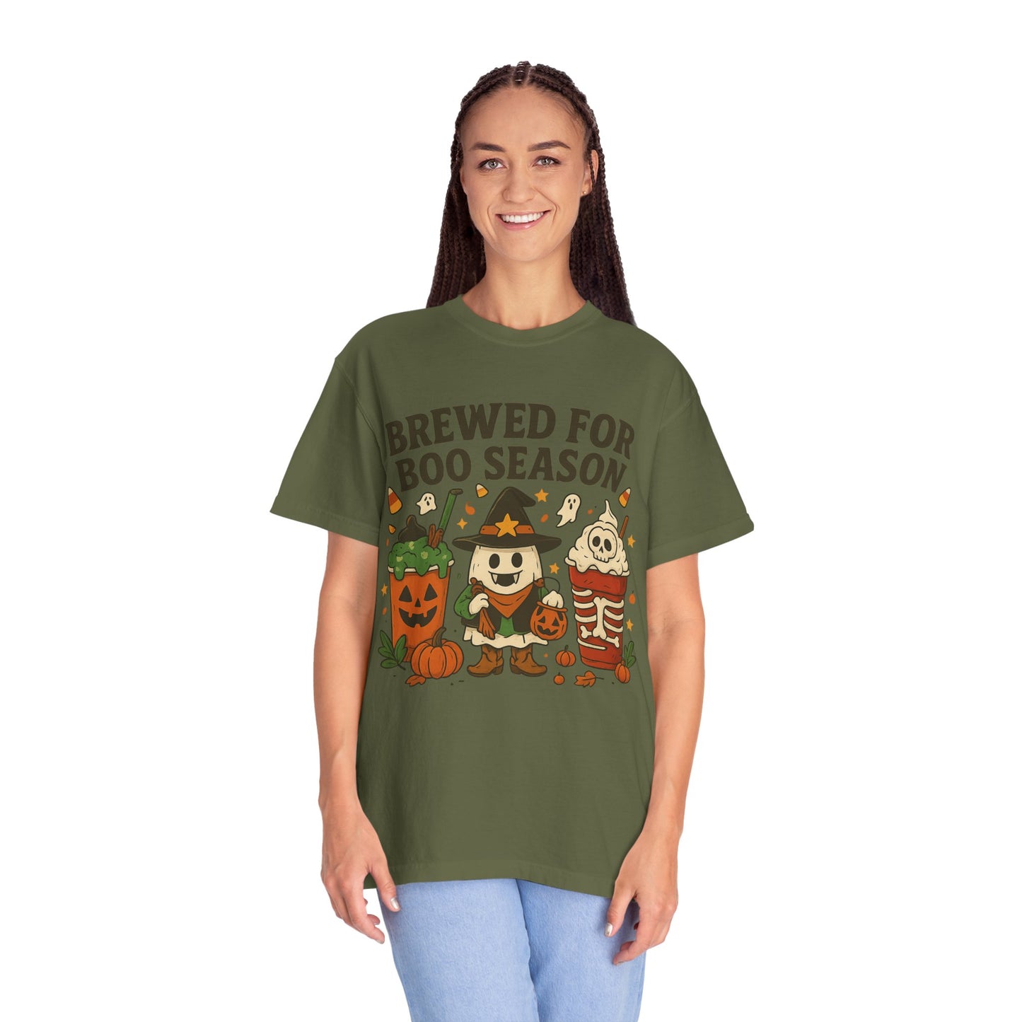 Boo Season Brewed Unisex T-Shirt, Halloween Tee, Fall Festivity Apparel, Spooky Gift, Fun Shirt