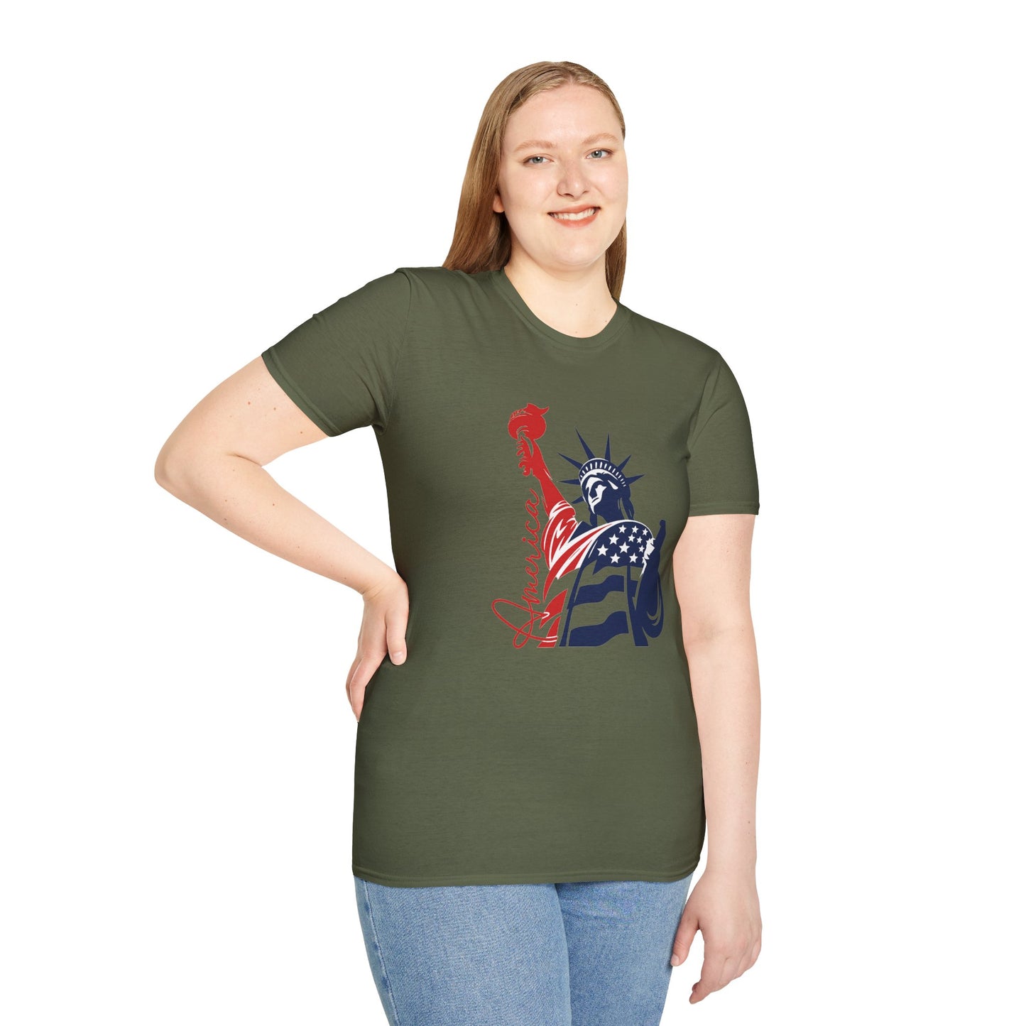 Liberty Statue Tee | Patriotic USA Flag Graphic T-Shirt