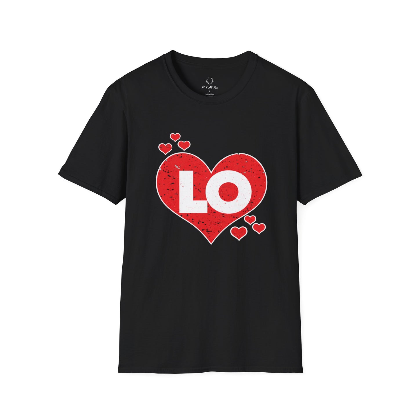 Love Heart T‑Shirt — Red Heart “LO” Graphic Tee for Valentine’s & Couples
