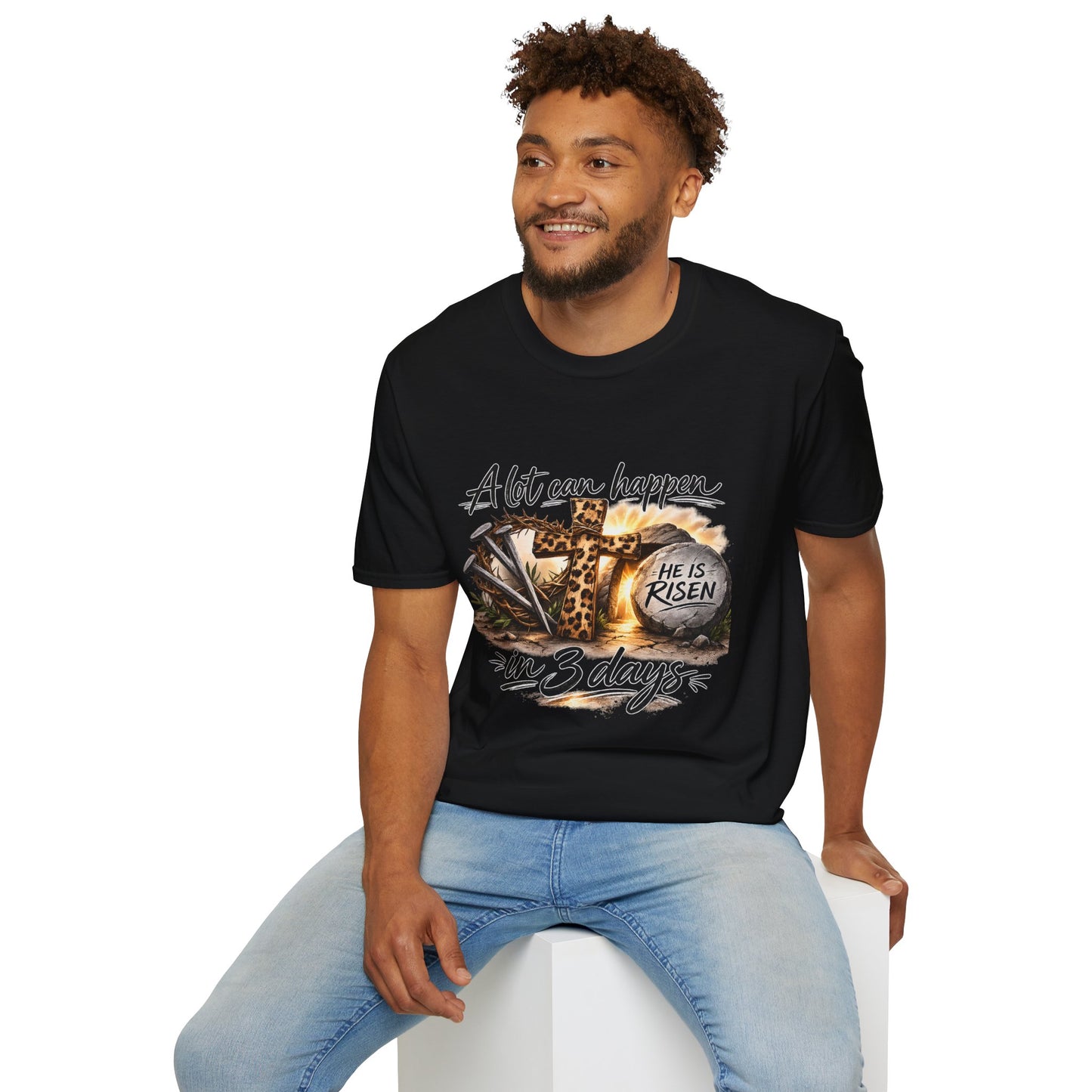 A Lot Can Happen in 3 Days Shirt | He Is Risen Easter Shirt | Christian Easter T-Shirt | Faith Cross Shirt | Religious Graphic Tee
