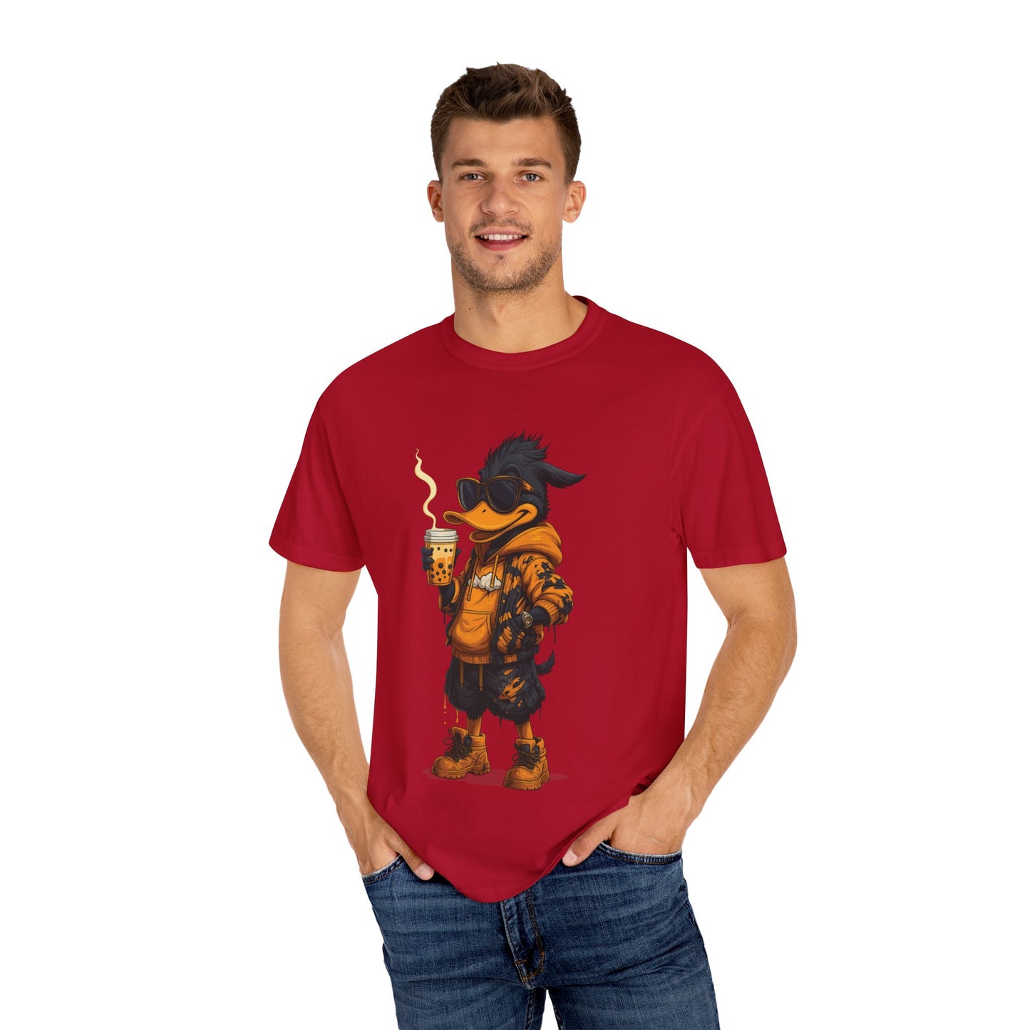 Hipster Duck T-Shirt - Coffee Lover Graphic Tee