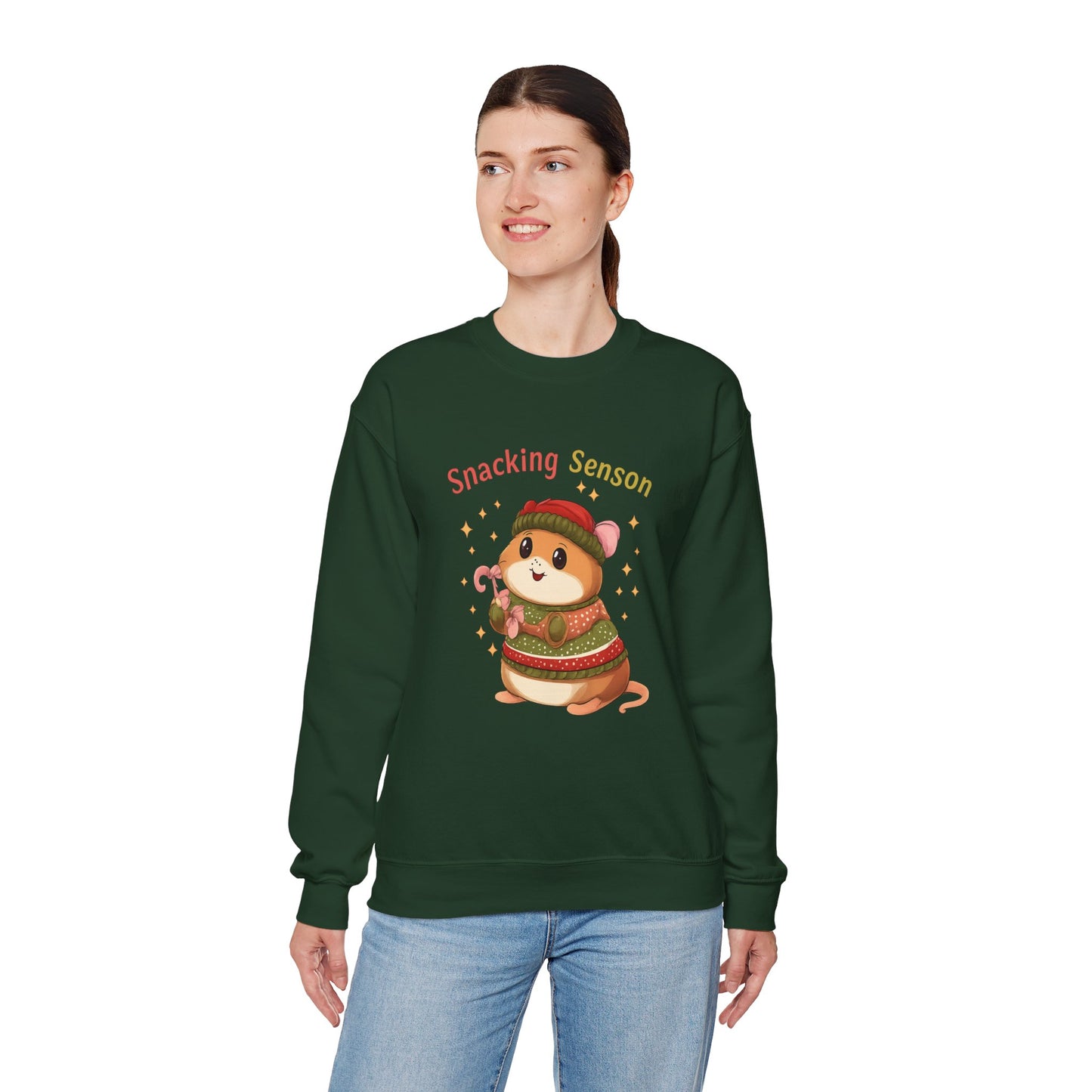 Snacking Season Hamster Christmas Sweatshirt Cute Holiday