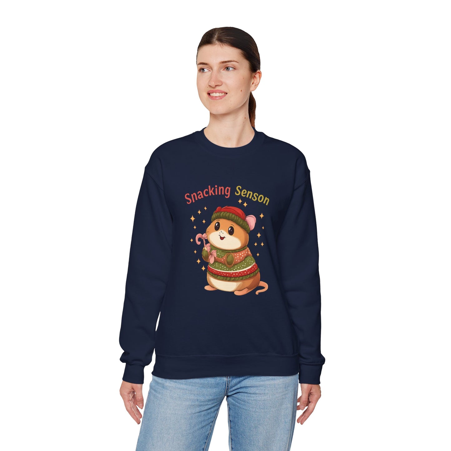 Snacking Season Hamster Christmas Sweatshirt Cute Holiday