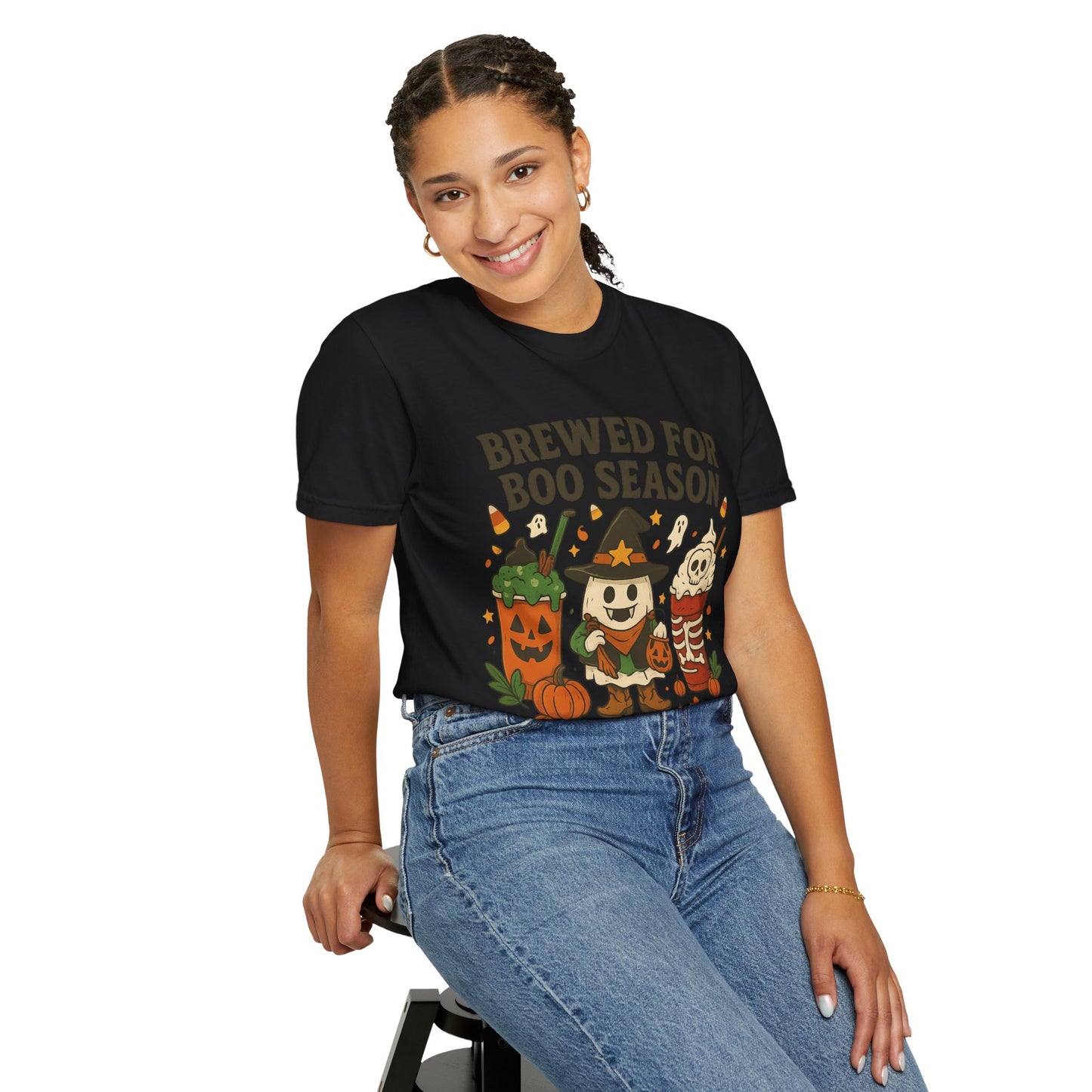 Boo Season Brewed Unisex T-Shirt, Halloween Tee, Fall Festivity Apparel, Spooky Gift, Fun Shirt