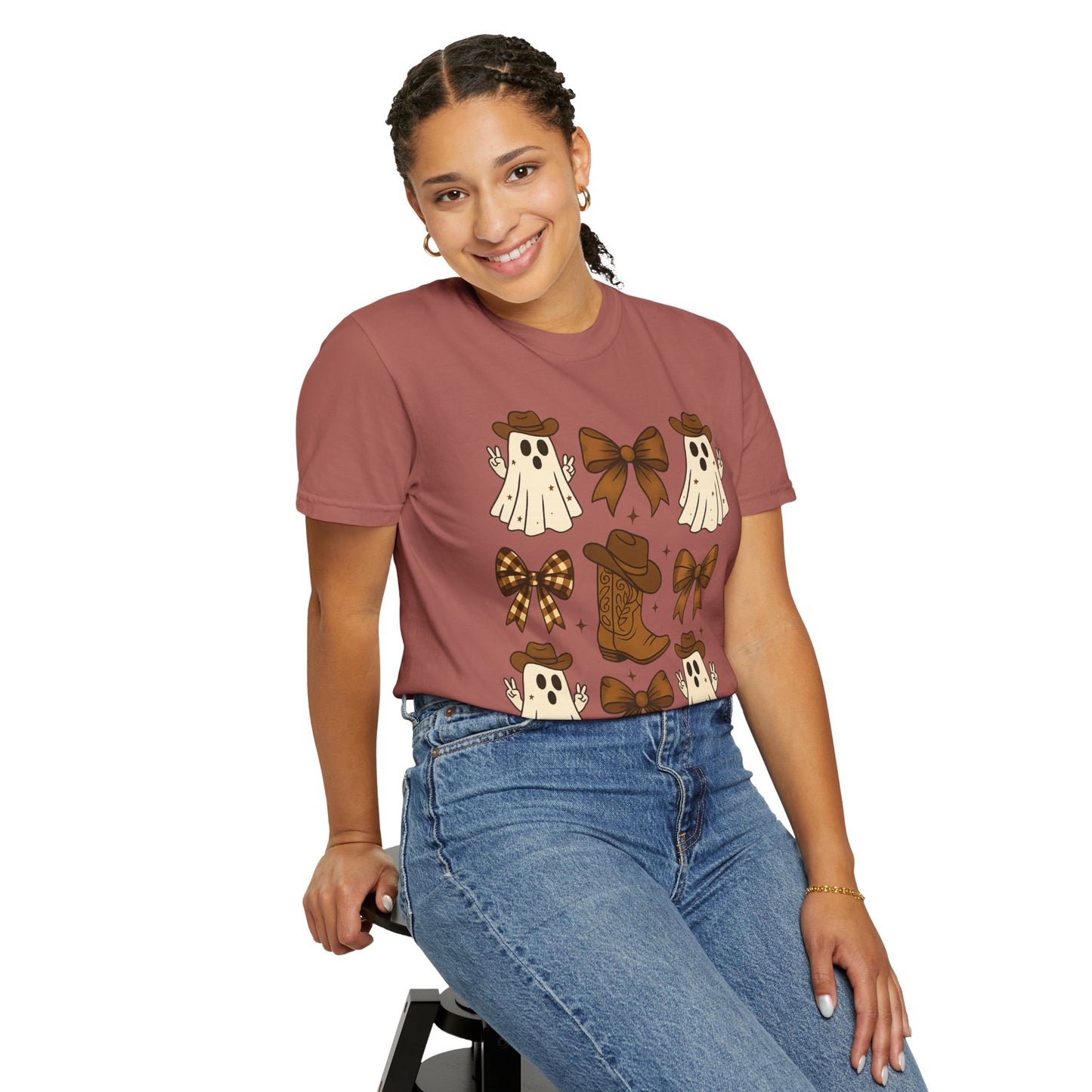 Halloween Coquette Cowboy Ghost T-shirt, Funny Ghost Cowboy Tee, Western Halloween Shirt,Spooky Fall Shirt,Country Girl Gift