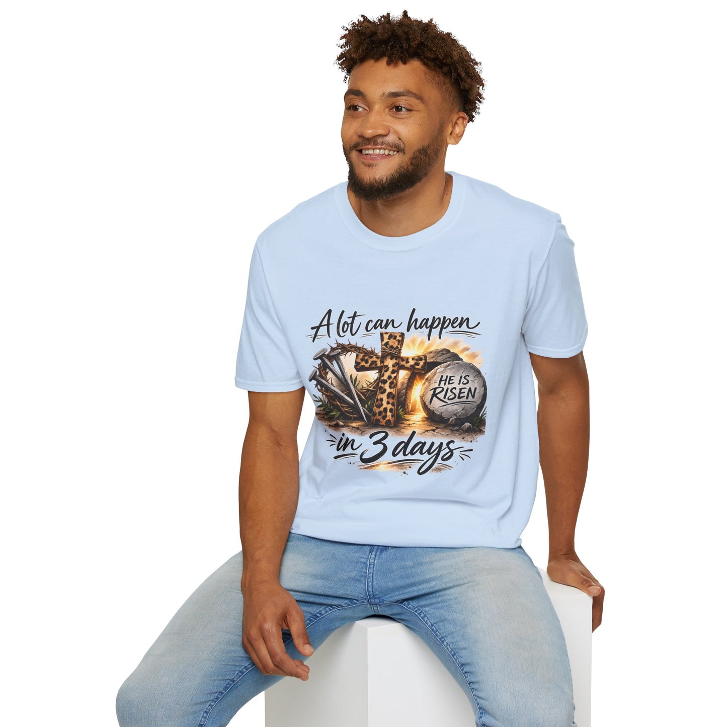 A Lot Can Happen in 3 Days Shirt | He Is Risen Easter Shirt | Christian Easter T-Shirt | Faith Cross Shirt | Religious Graphic Tee