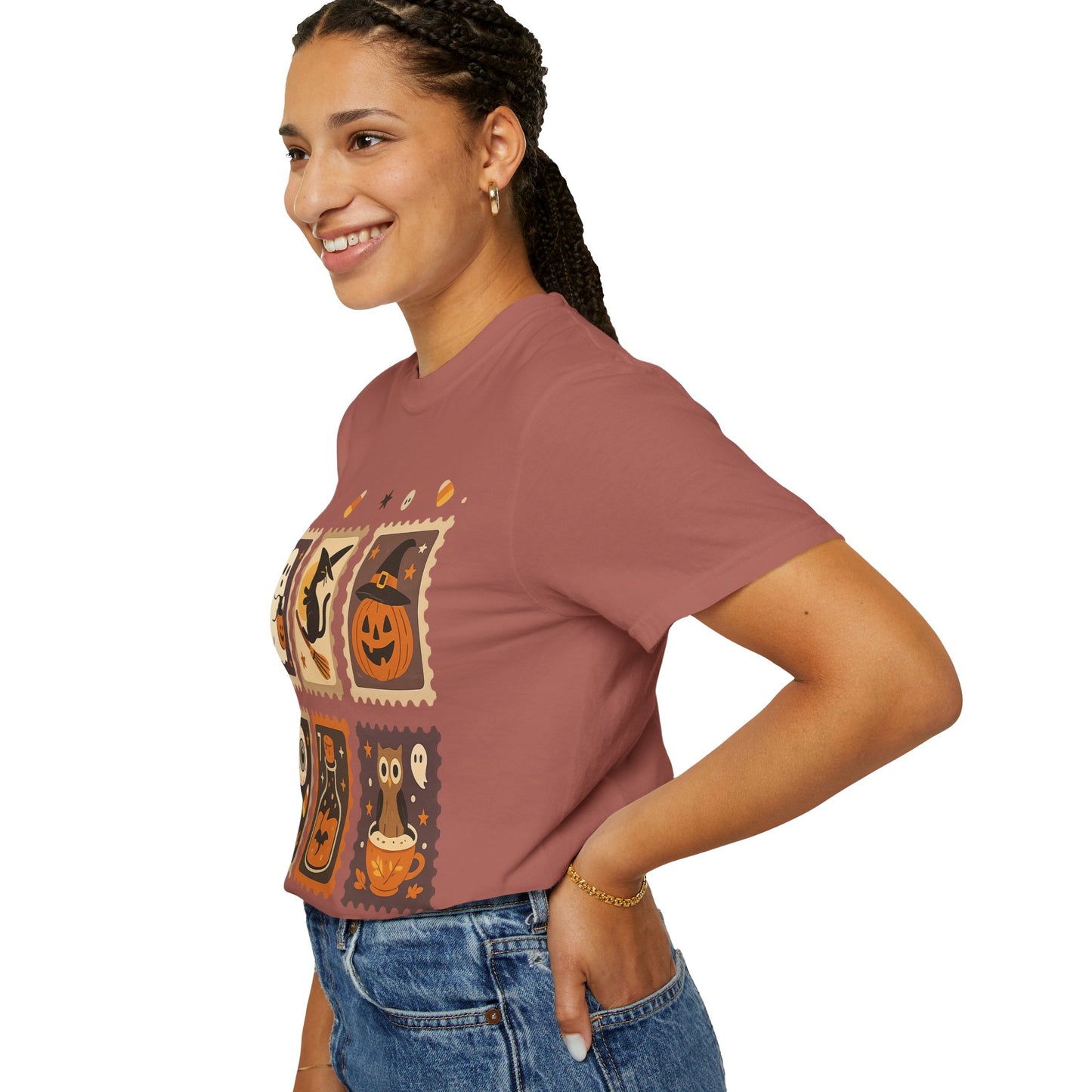 Spooky Ghost & Pumpkin Halloween T-Shirt, Comfort Colors Retro Tee, Fall Outfit Costume Gift, Women's Men's Kids, Pumpkin Season Shirt, Cute