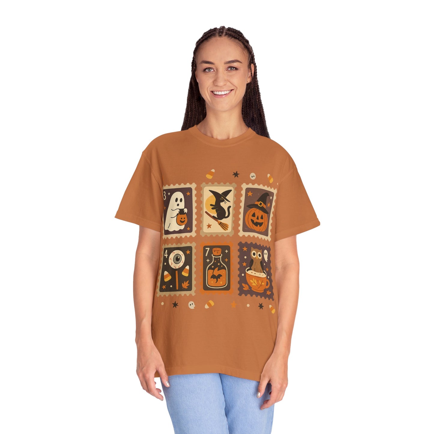 Spooky Ghost & Pumpkin Halloween T-Shirt, Comfort Colors Retro Tee, Fall Outfit Costume Gift, Women's Men's Kids, Pumpkin Season Shirt, Cute