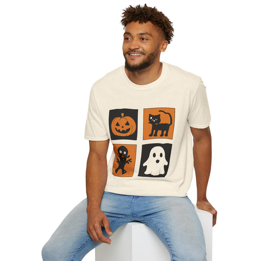 Halloween T-Shirt – Pumpkin, Black Cat, Ghost & Zombie Design | Spooky Graphic Tee for Men, Women & Kids
