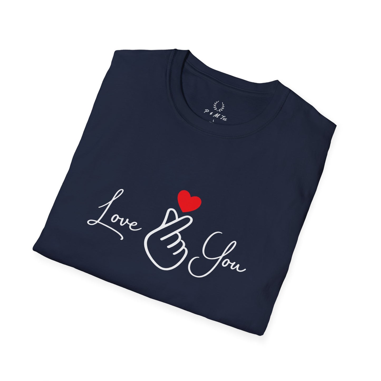 Love You Finger Heart T-Shirt | Cute Korean Heart Sign Couple & Valentine Tee