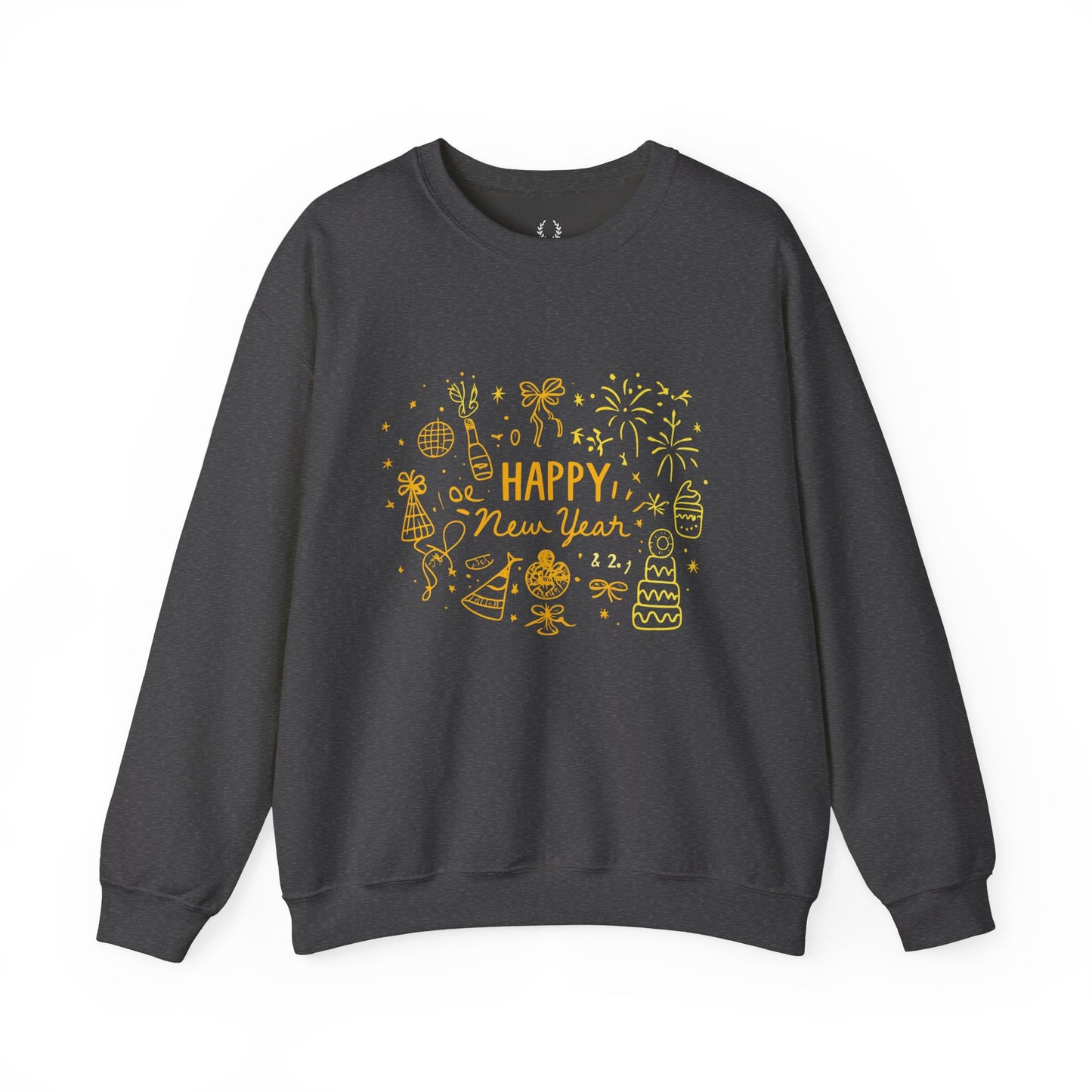 Happy New Year Sweatshirt | Minimal Doodle Celebration Design