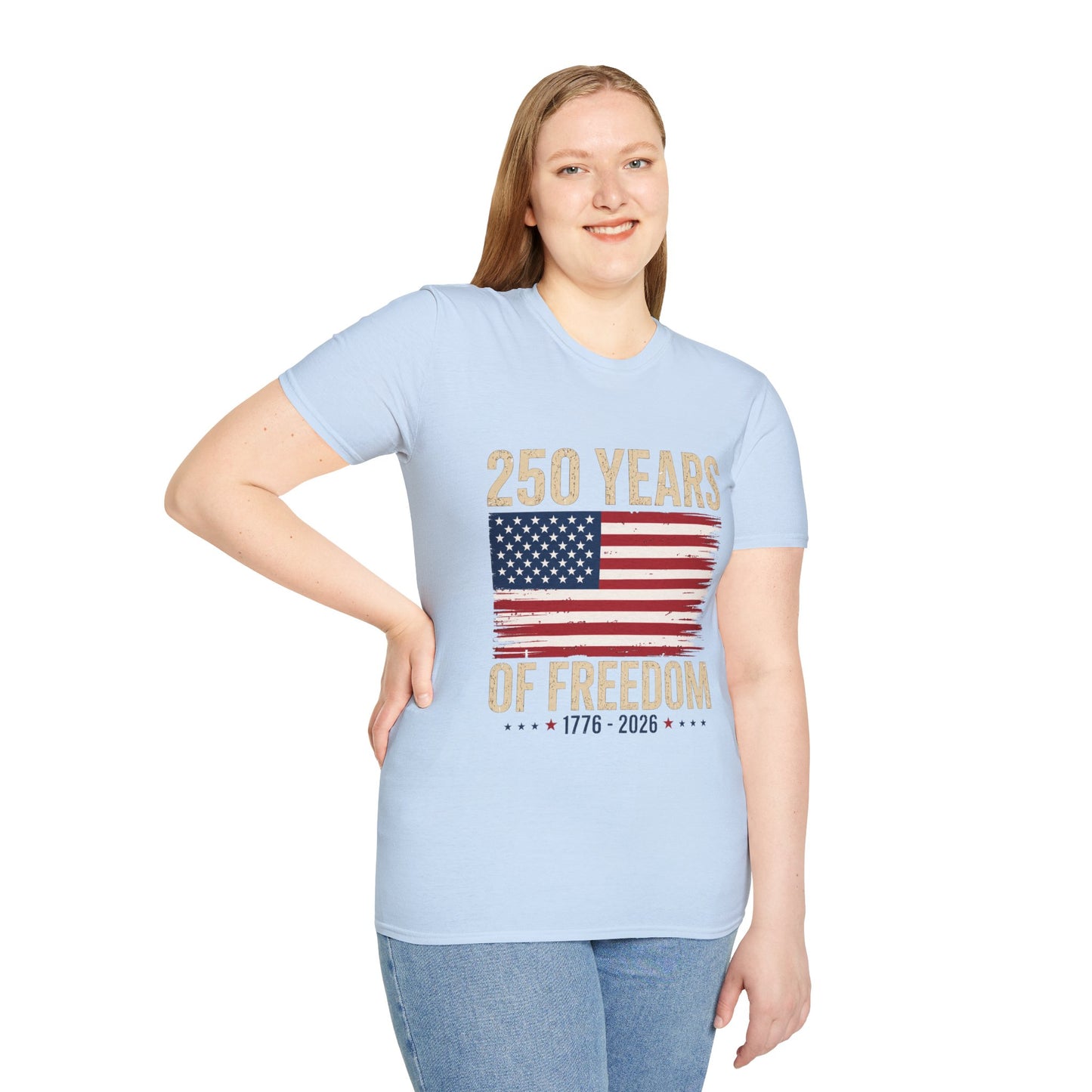 250 Years of Freedom T-Shirt | 1776–2026 American Flag Anniversary Tee