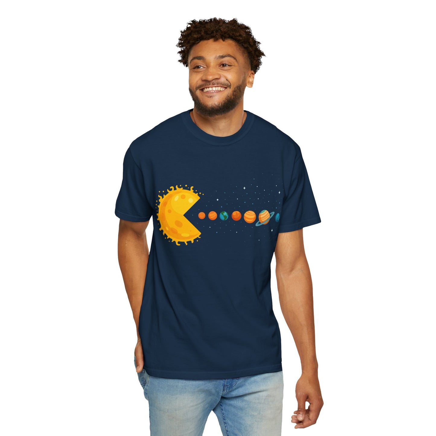 Solar Pac-Man T-Shirt – Funny Space & Planet Graphic Tee