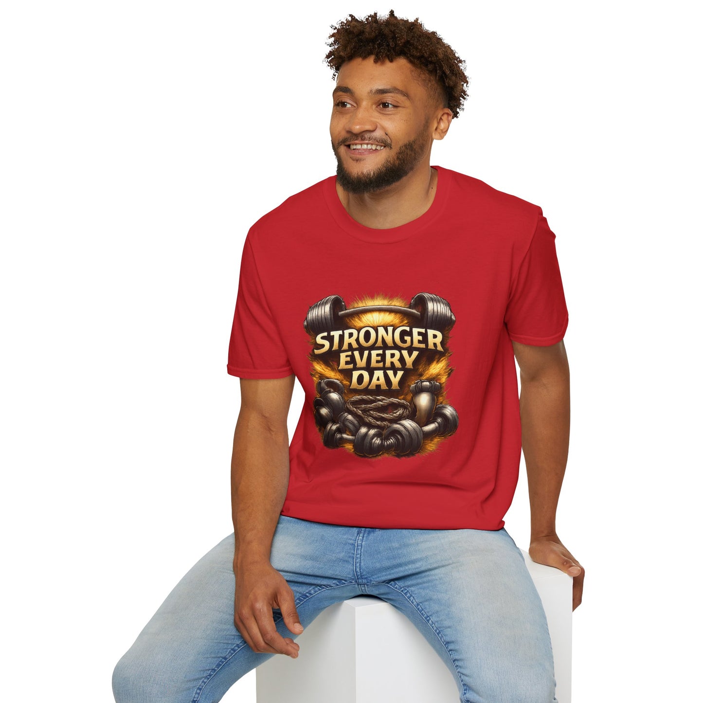 Stronger Every Day Fitness T-Shirt | Motivational Weightlifting Gym Tee