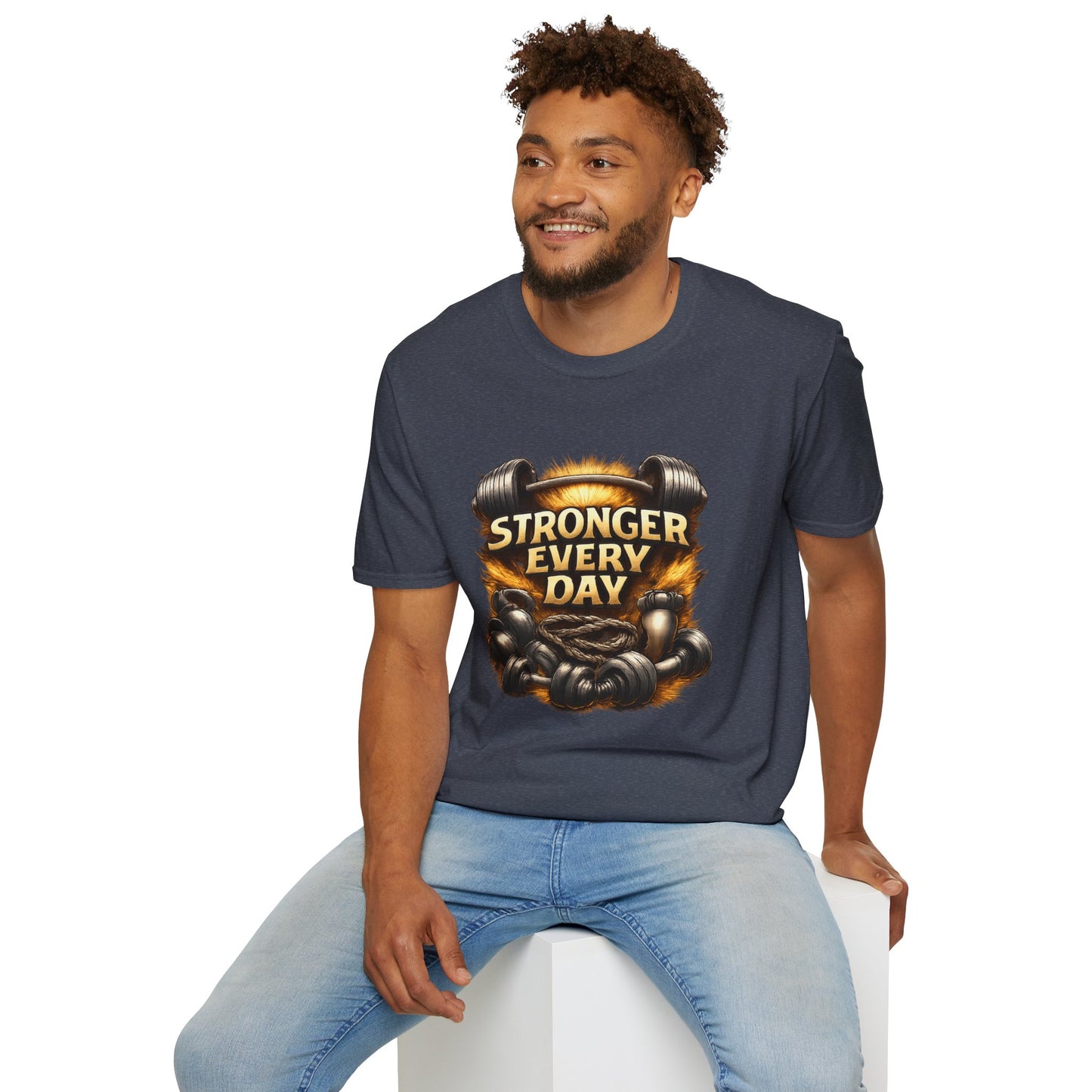 Stronger Every Day Fitness T-Shirt | Motivational Weightlifting Gym Tee