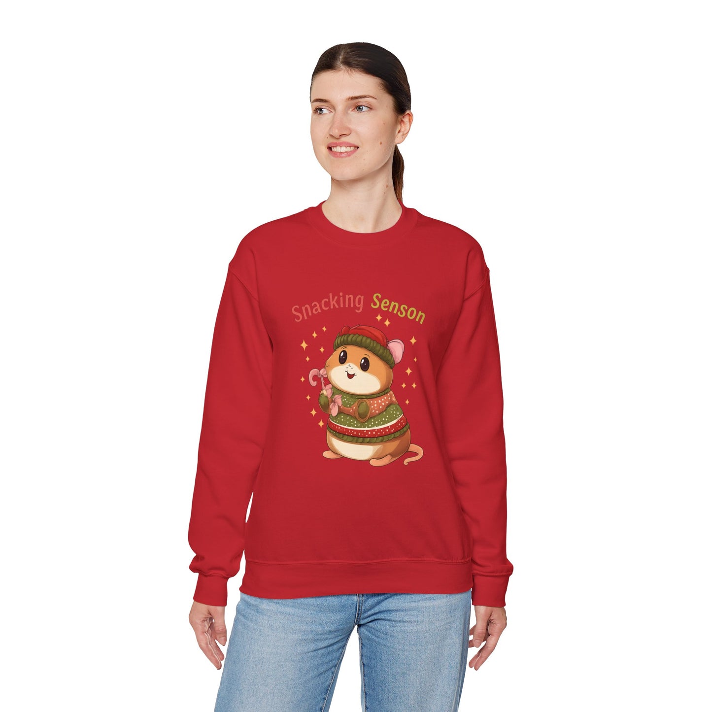 Snacking Season Hamster Christmas Sweatshirt Cute Holiday