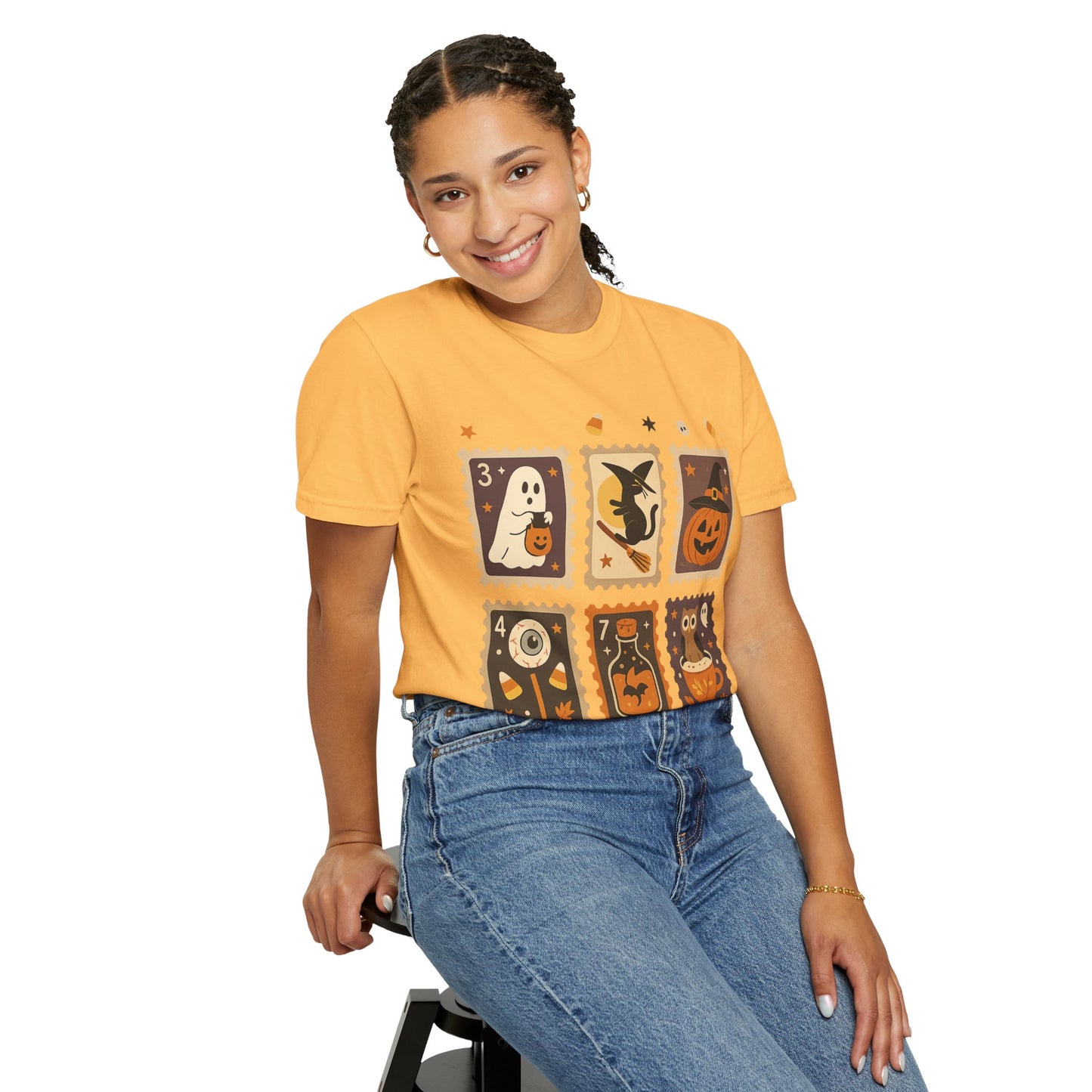 Spooky Ghost & Pumpkin Halloween T-Shirt, Comfort Colors Retro Tee, Fall Outfit Costume Gift, Women's Men's Kids, Pumpkin Season Shirt, Cute