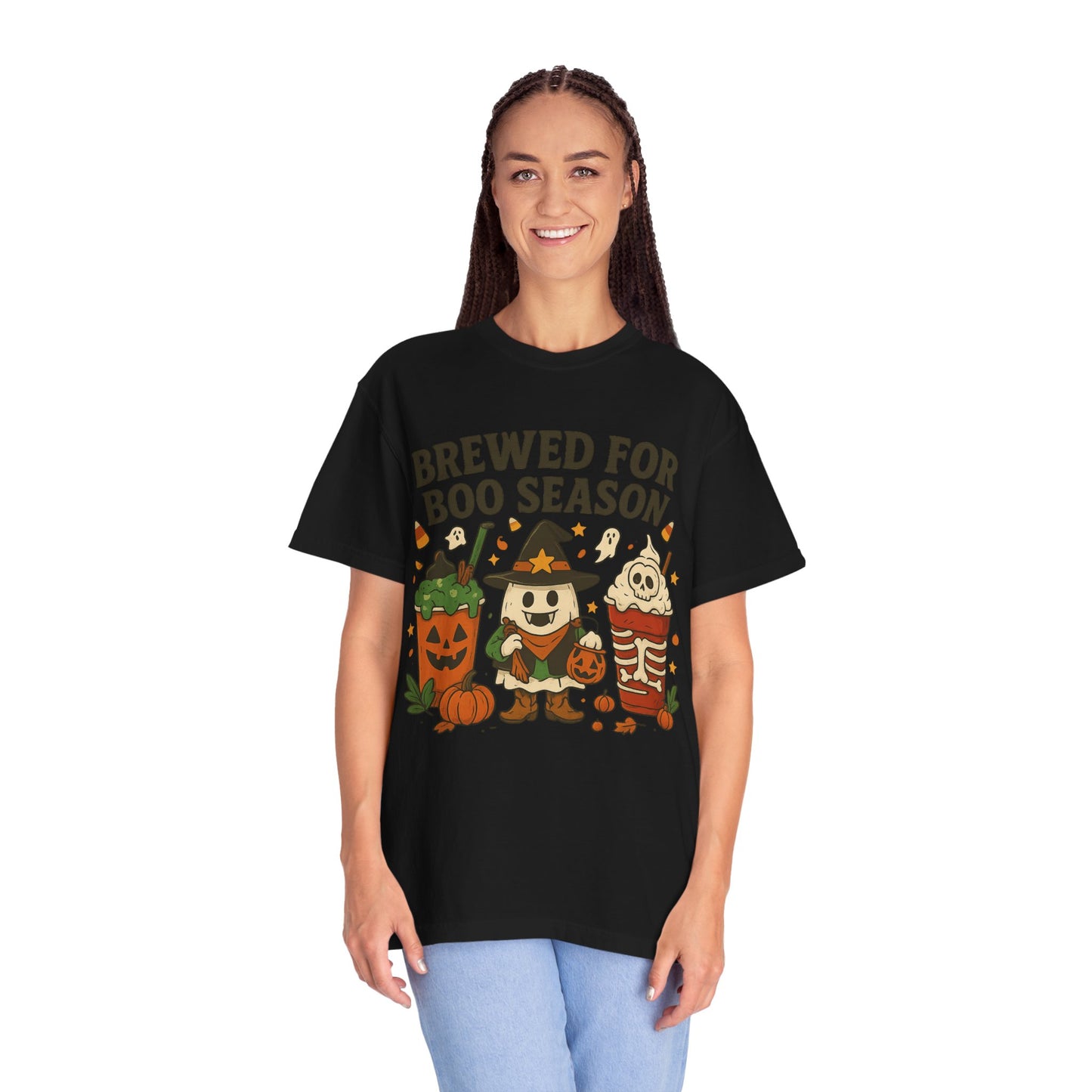 Boo Season Brewed Unisex T-Shirt, Halloween Tee, Fall Festivity Apparel, Spooky Gift, Fun Shirt