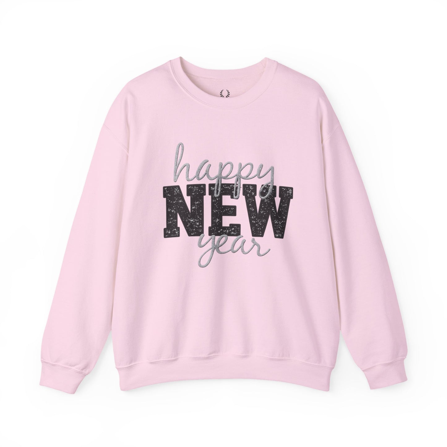 Happy New Year Crewneck Sweatshirt | Festive Glitter Graphic Pullover