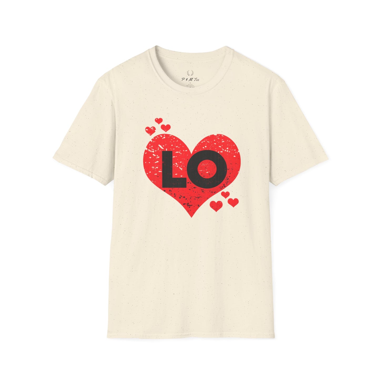 Love Heart T‑Shirt — Red Heart “LO” Graphic Tee for Valentine’s & Couples