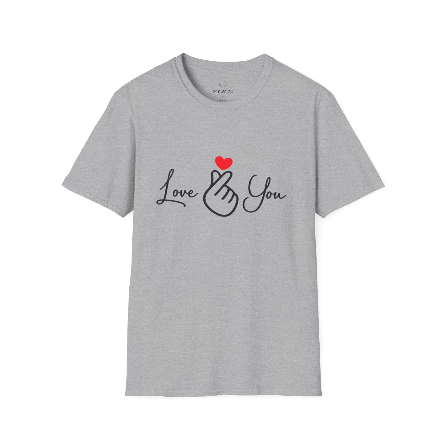 Love You Finger Heart T-Shirt | Cute Korean Heart Sign Couple & Valentine Tee