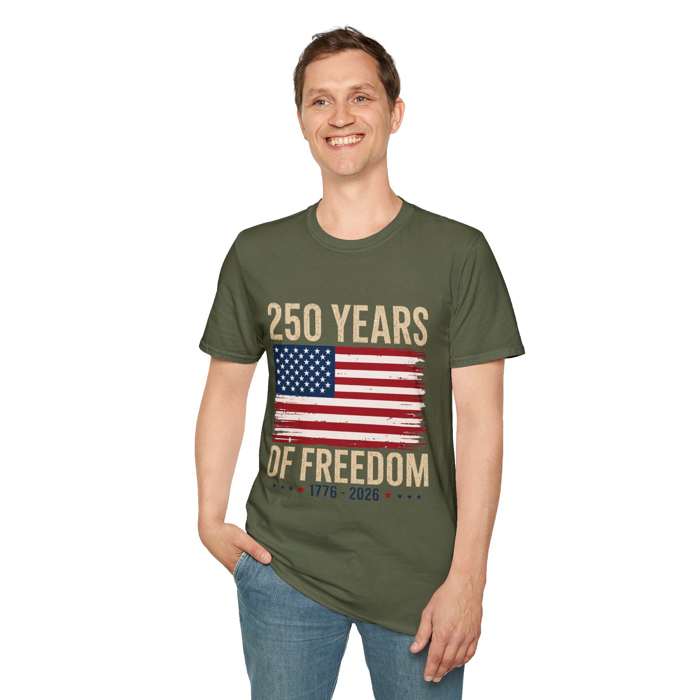 250 Years of Freedom T-Shirt | 1776–2026 American Flag Anniversary Tee