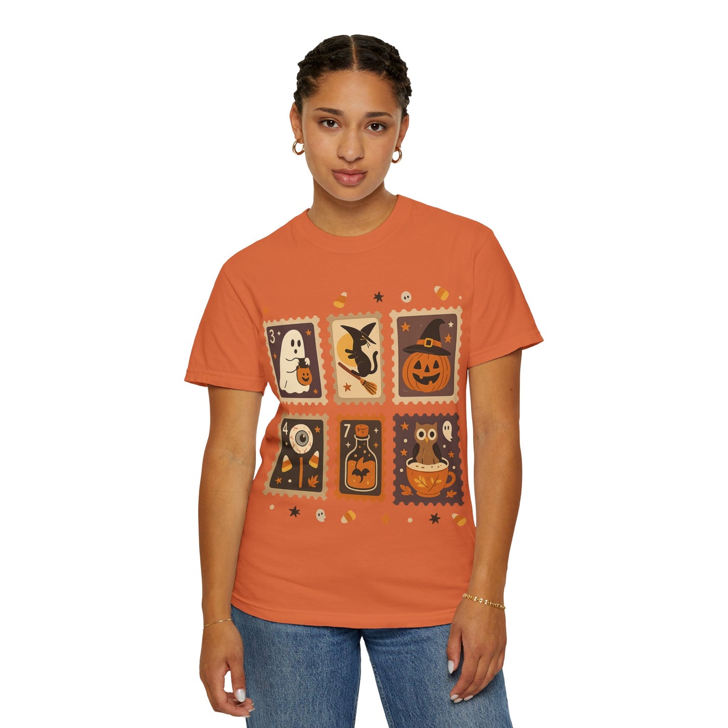 Spooky Ghost & Pumpkin Halloween T-Shirt, Comfort Colors Retro Tee, Fall Outfit Costume Gift, Women's Men's Kids, Pumpkin Season Shirt, Cute