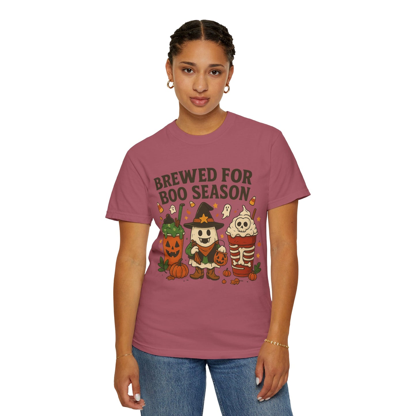 Boo Season Brewed Unisex T-Shirt, Halloween Tee, Fall Festivity Apparel, Spooky Gift, Fun Shirt