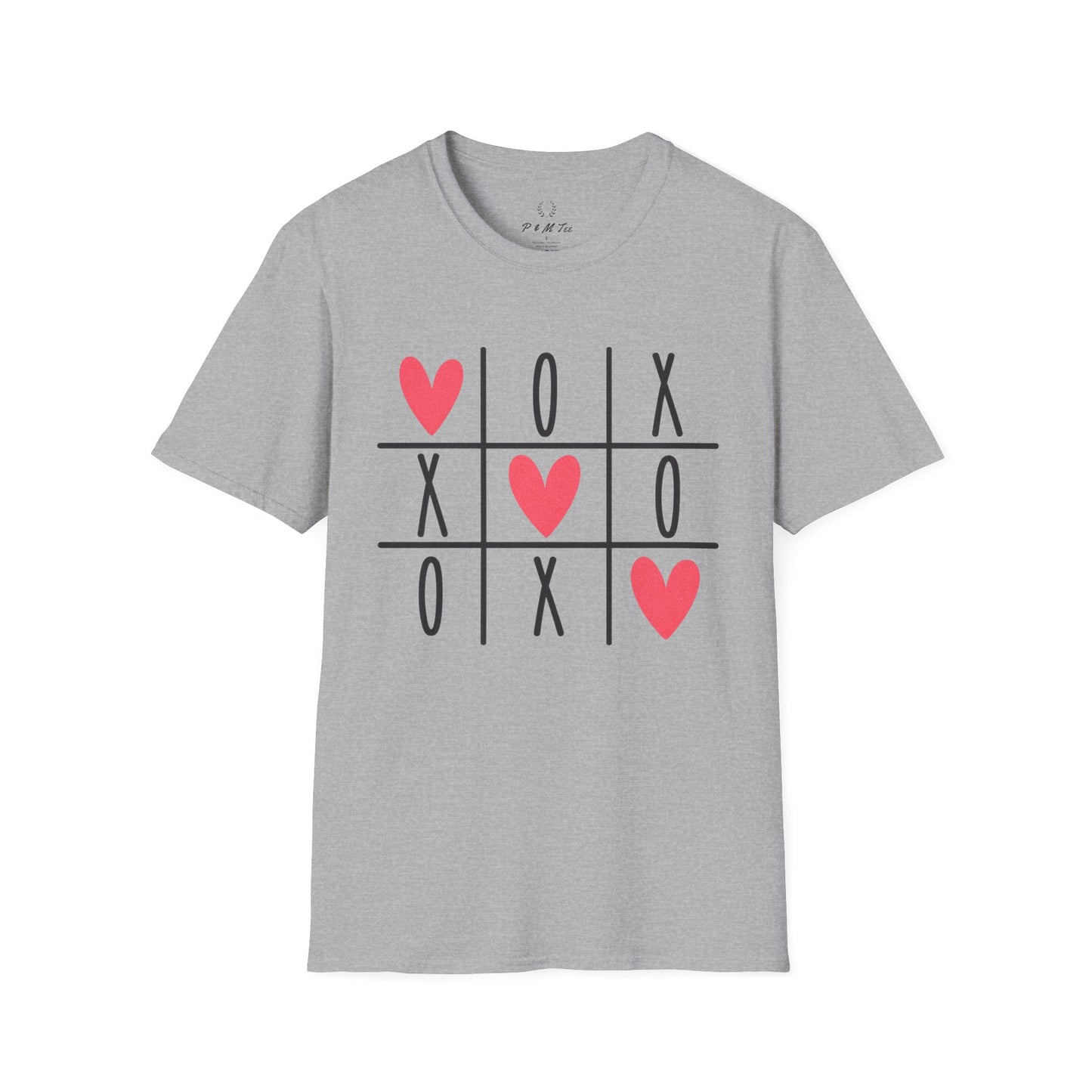 Tic Tac Toe Hearts T-Shirt — Cute Valentine XOXO Game Tee