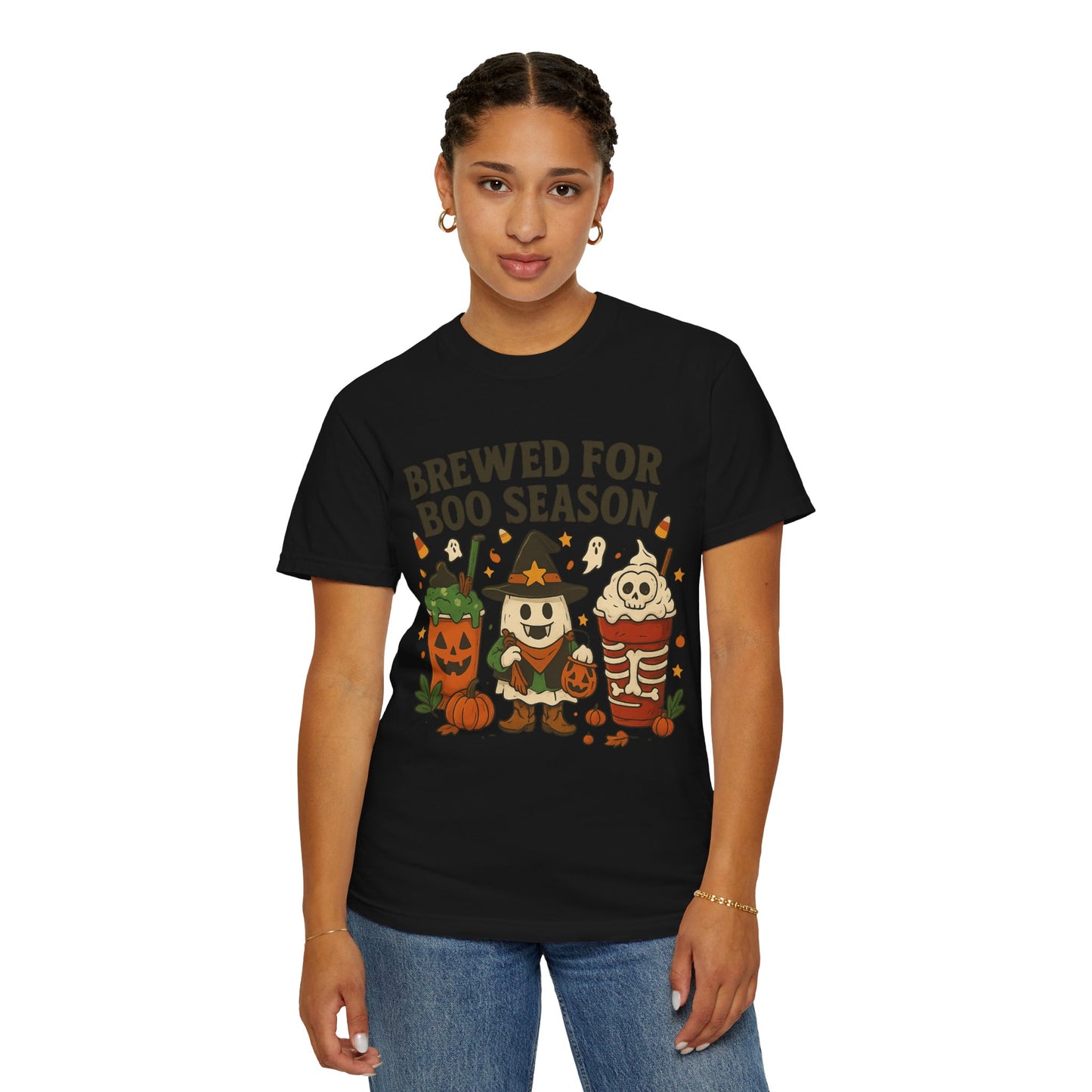Boo Season Brewed Unisex T-Shirt, Halloween Tee, Fall Festivity Apparel, Spooky Gift, Fun Shirt