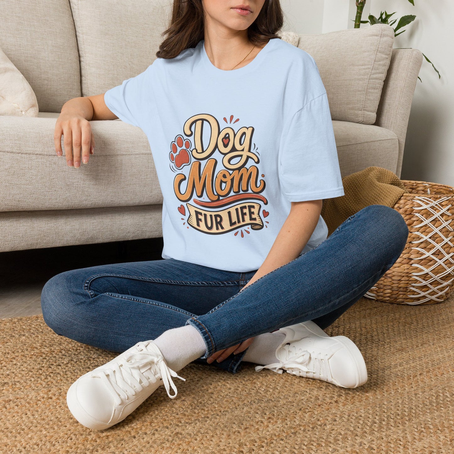 Dog Mom T-Shirt | 'Dog Mom Fur Life' Graphic Tee for Pet Lovers