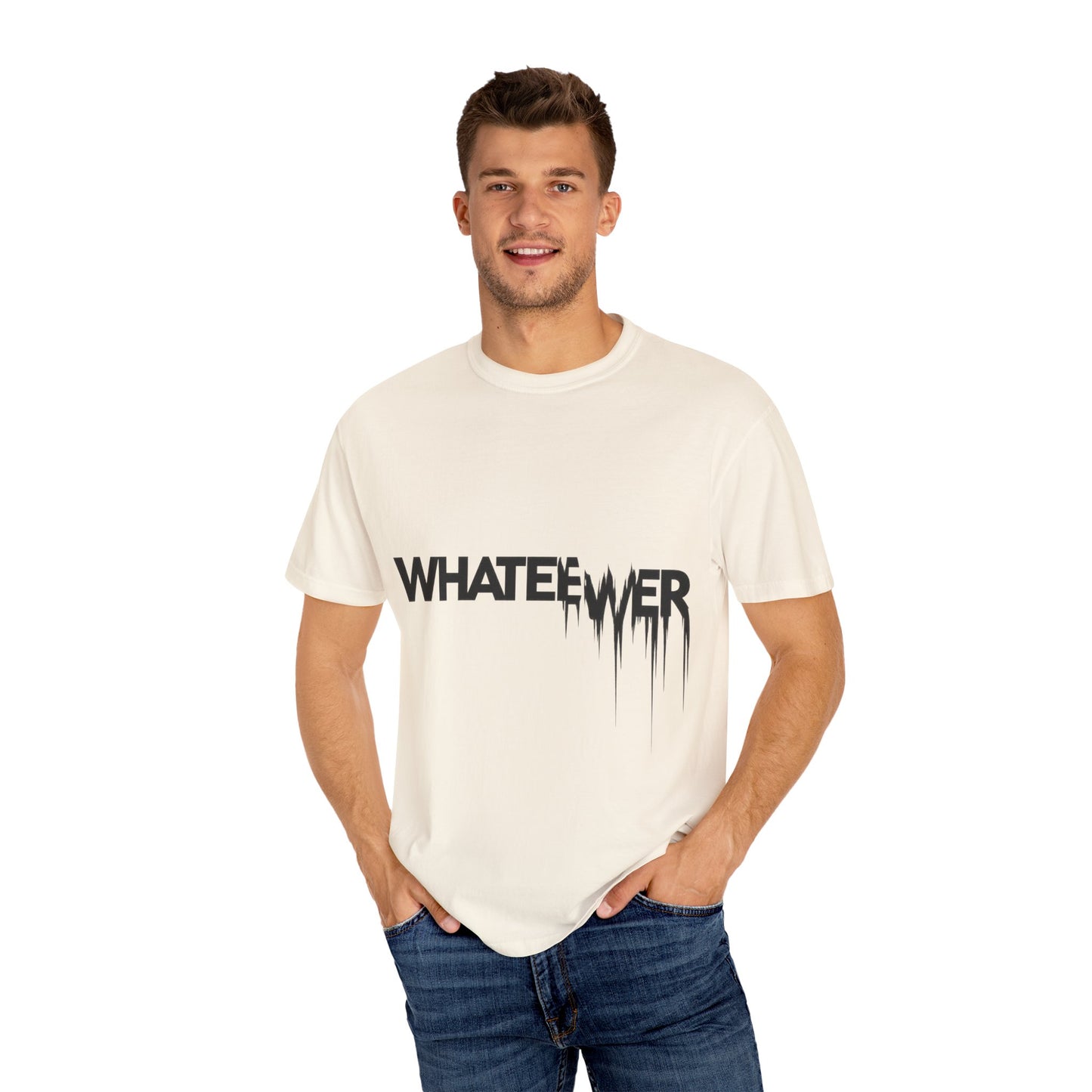 Edgy “WHATEVER” T-Shirt – Distorted Grunge Typography Tee