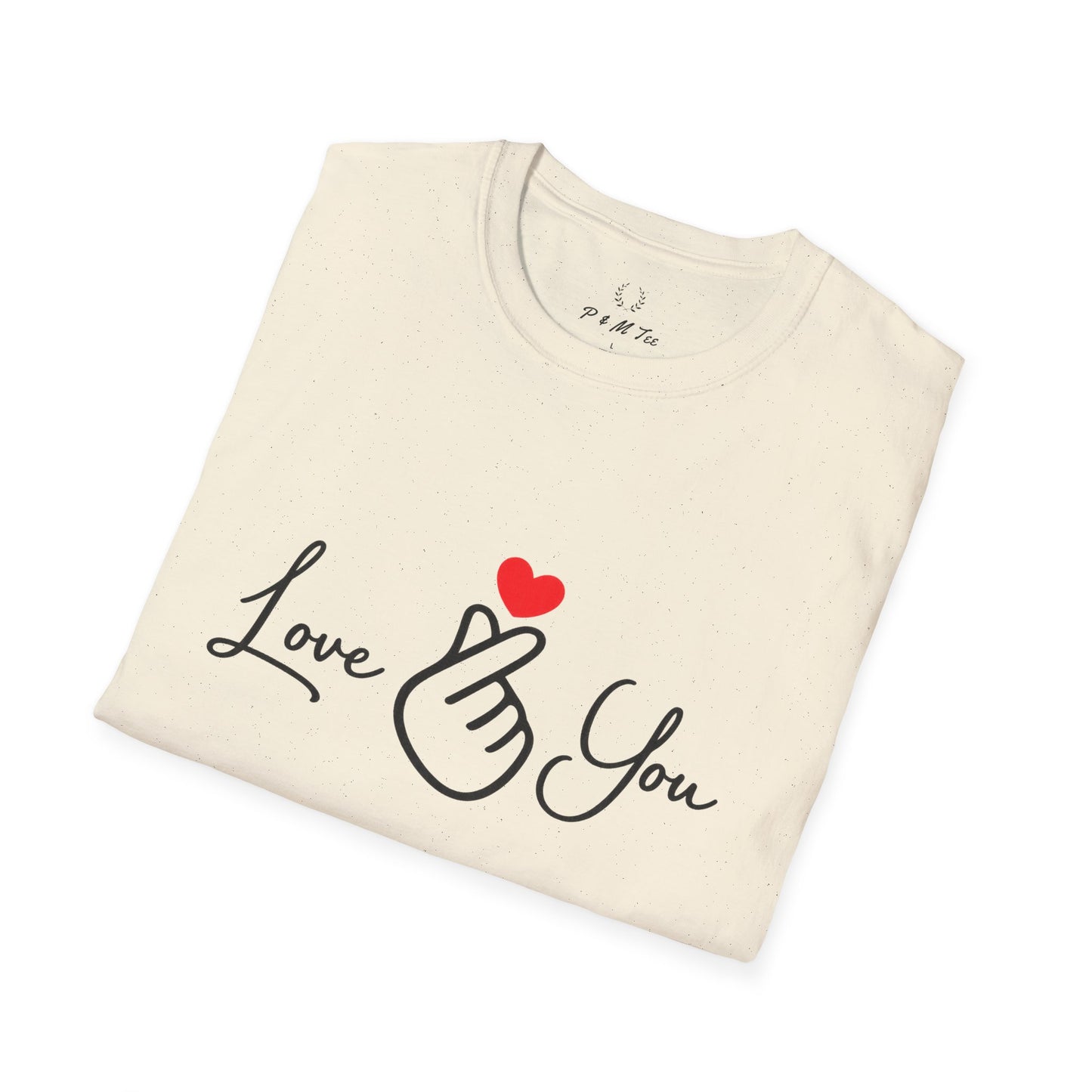 Love You Finger Heart T-Shirt | Cute Korean Heart Sign Couple & Valentine Tee