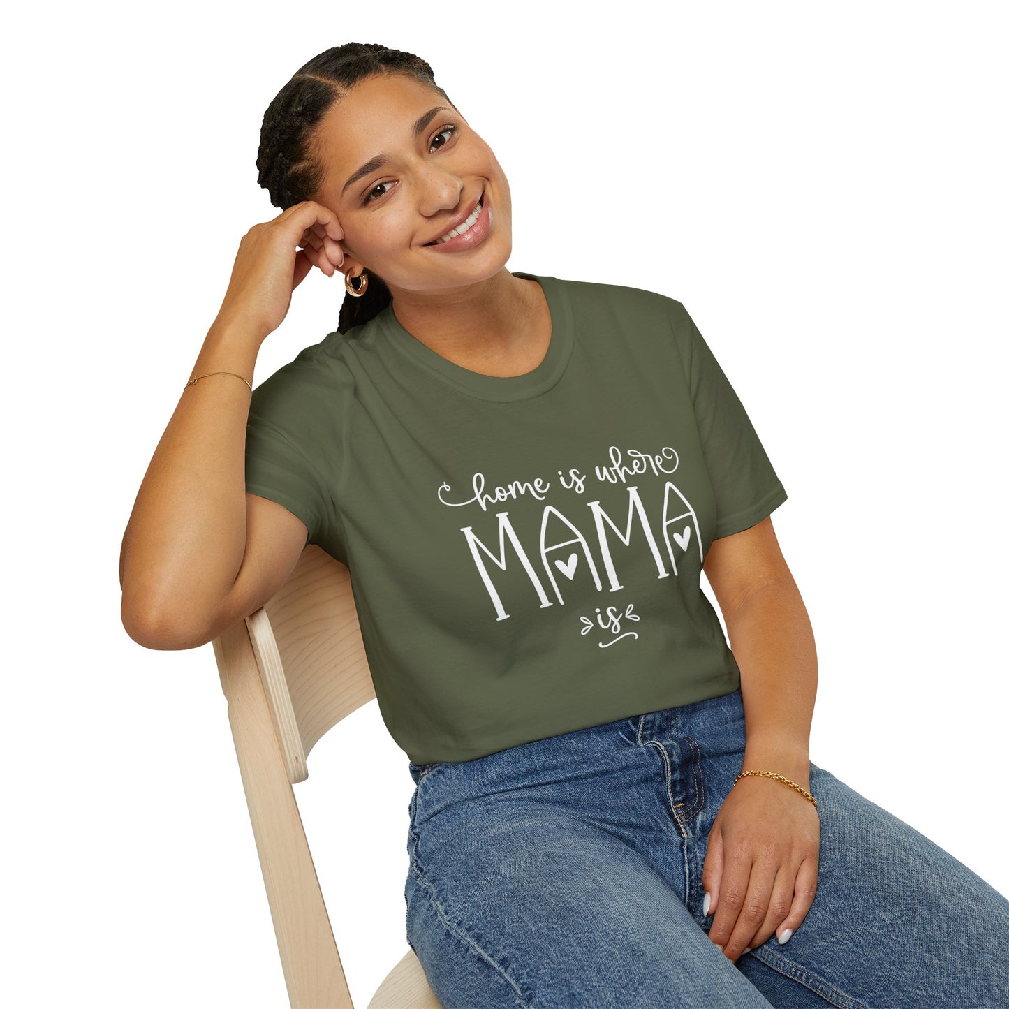 Mama Life T-Shirt — "Home Is Where Mama Is" Cozy Mom Tee